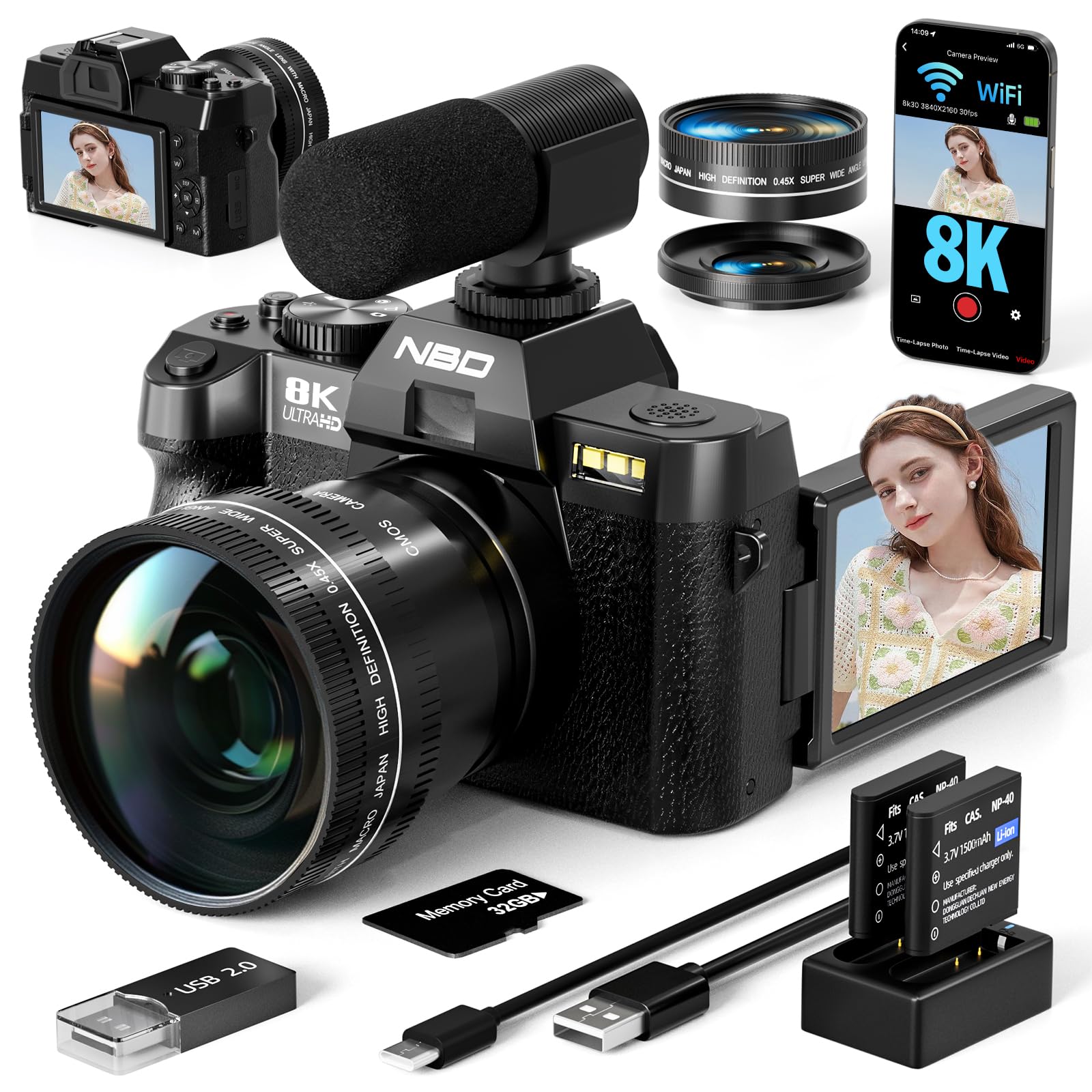True 8K 64MP Digital Camera