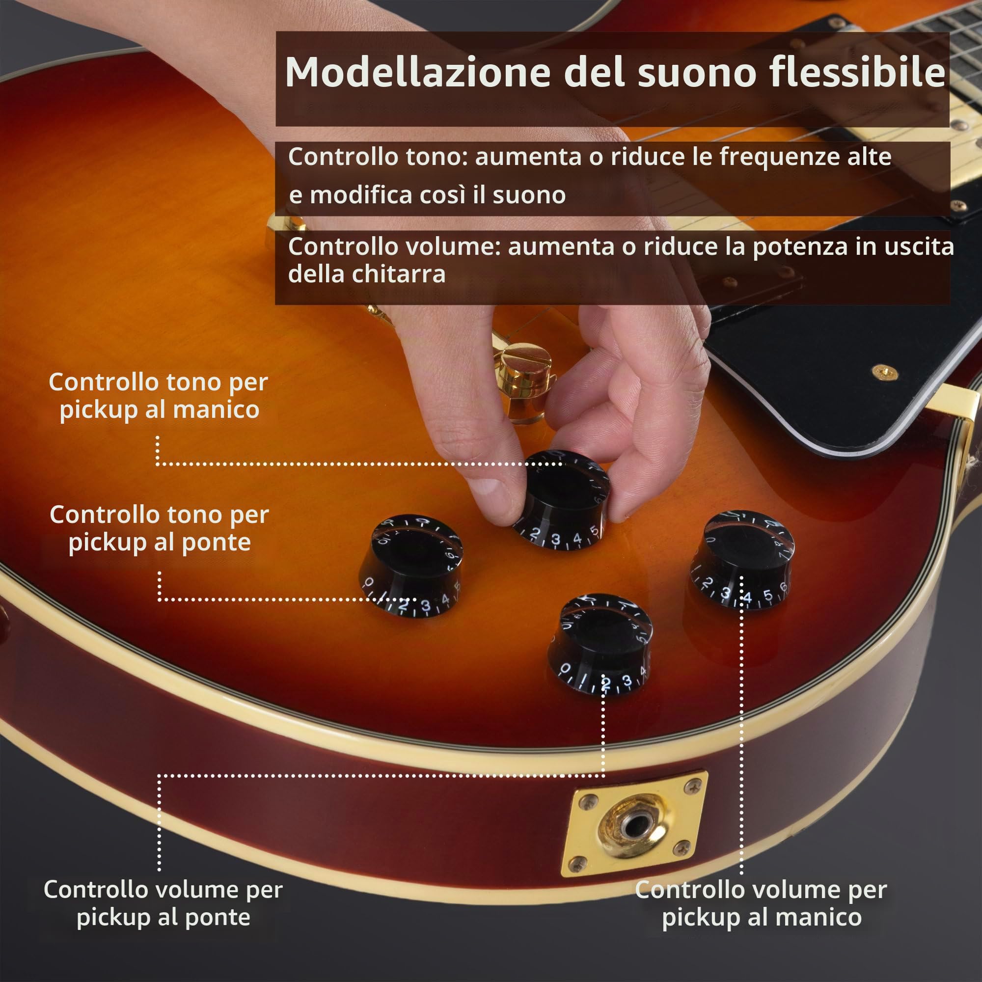 Rocktile Pro L-200OHB Chitarra Elettrica Orange Honey Burst, Generale | Modello: L-200OHB, Serie: Rocktile Pro, Peso: ca. 3, 9 kg, Numero di corde: 6, Orientamento: Destrorso, Corpo, Corpo: Mogano