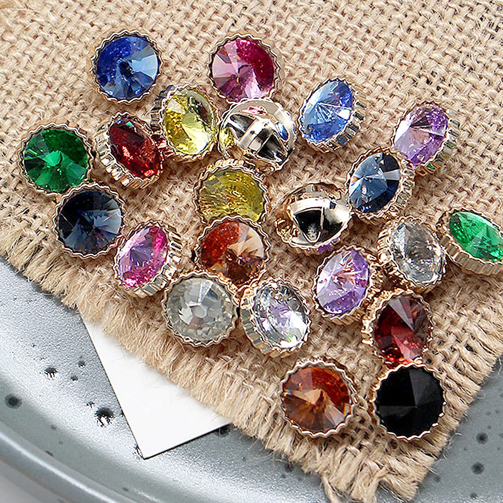 Craftisum 50 Pcs Navy Rhinestone Resin Sewing Buttons - 12.5mm (1/2") Shank Buttons For DIY & Clothing - View #5