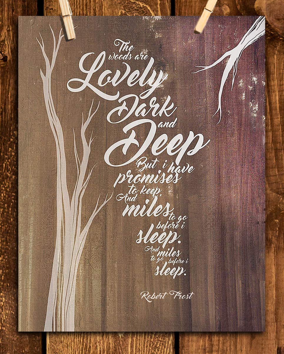 Buy "The Woods are Lovely, Dark &amp; Deep"-Poetic Wall Art Print-8 x 10 ...
