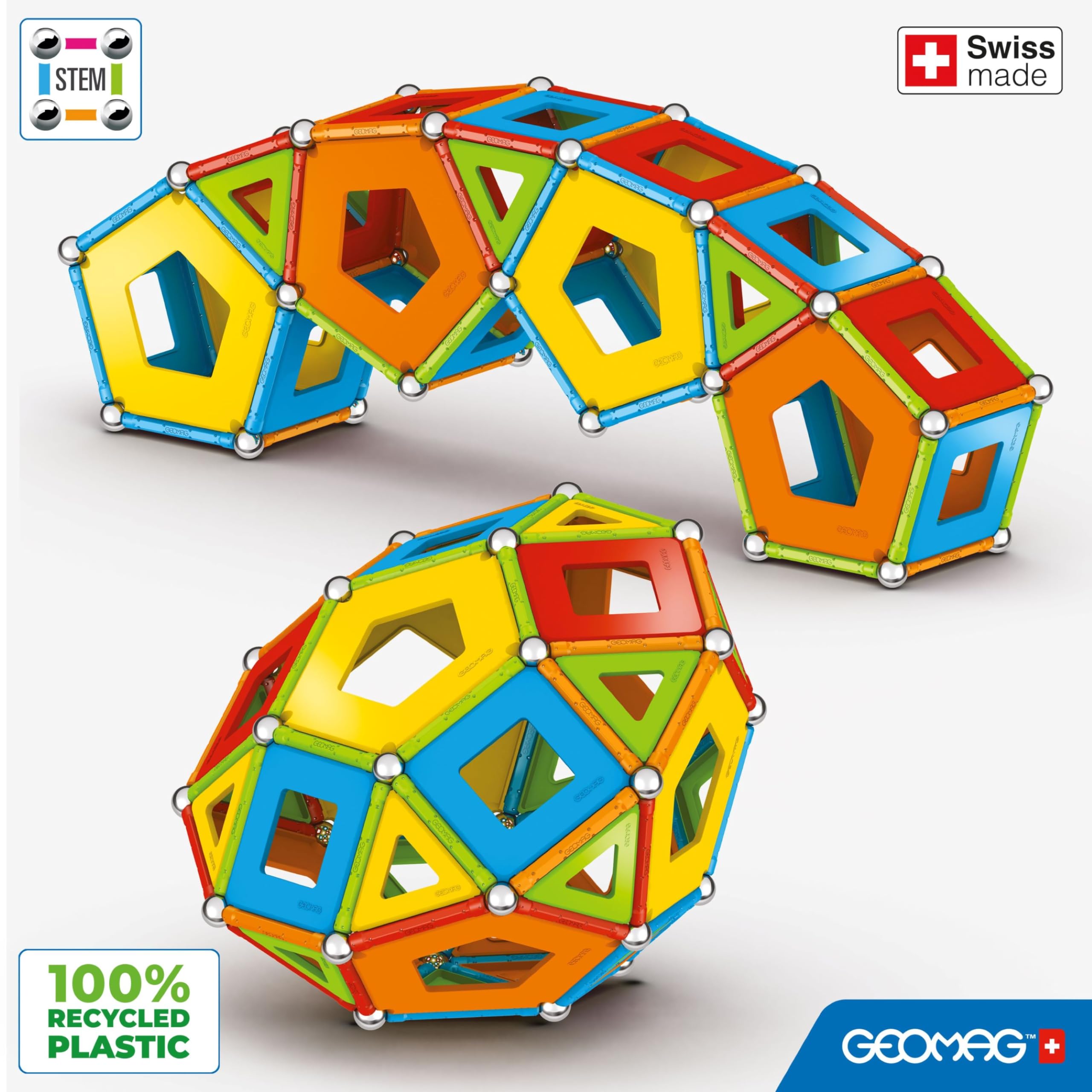 Geomag 392 magnetisches Spielzeug, Blau, Grün, Gelb, Orange, Rot