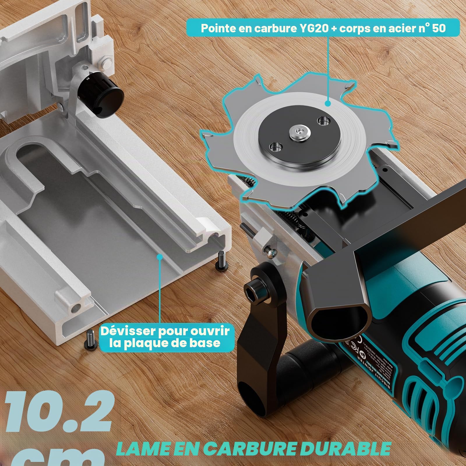 LIVOWALNY Fraise à cheville plate compatible avec Makita 18 V : fraise à rainurer sans fil avec sac à poussière et chevilles plates pour le travail du bois (sans batterie/chargeur), 11000 tr/min