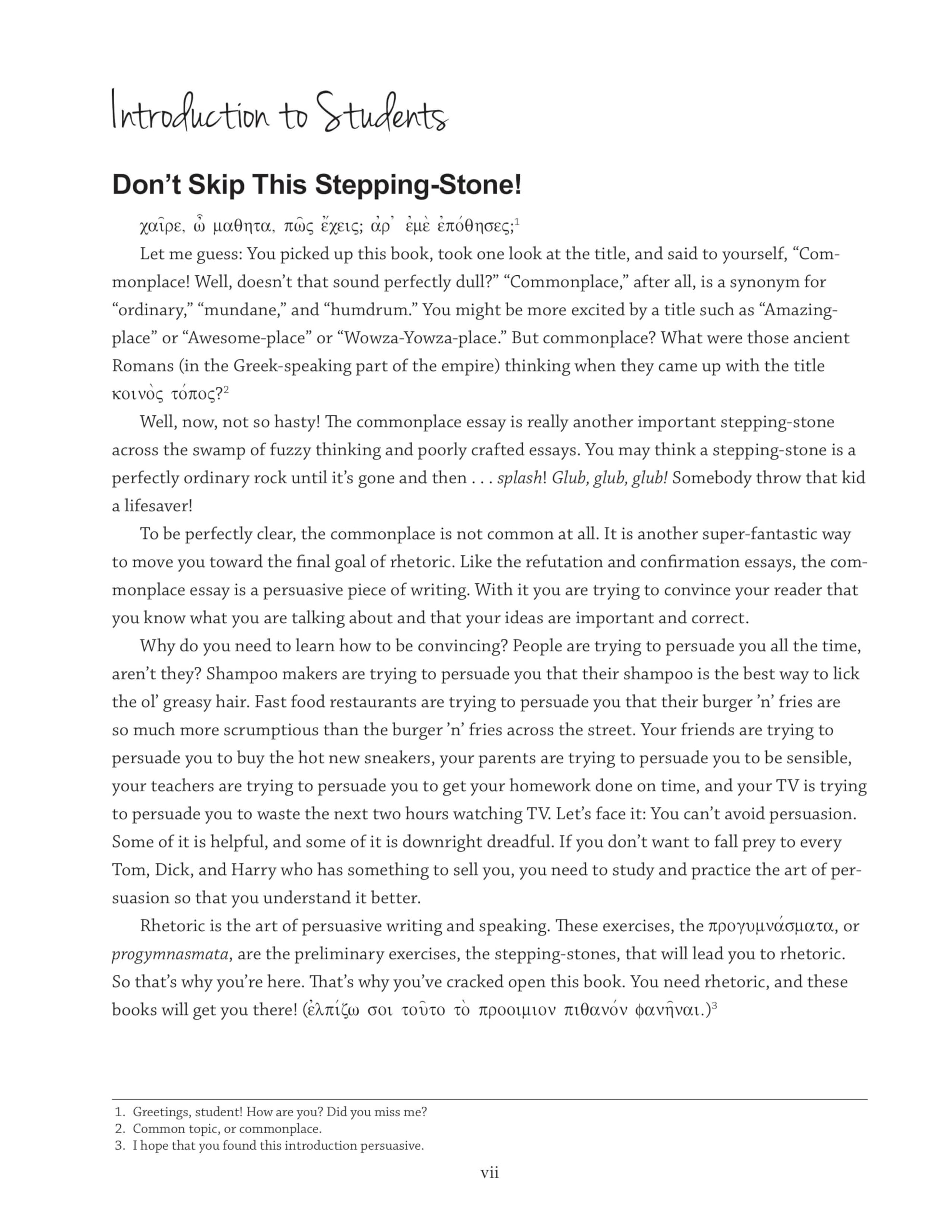 Writing & Rhetoric: Commonplace