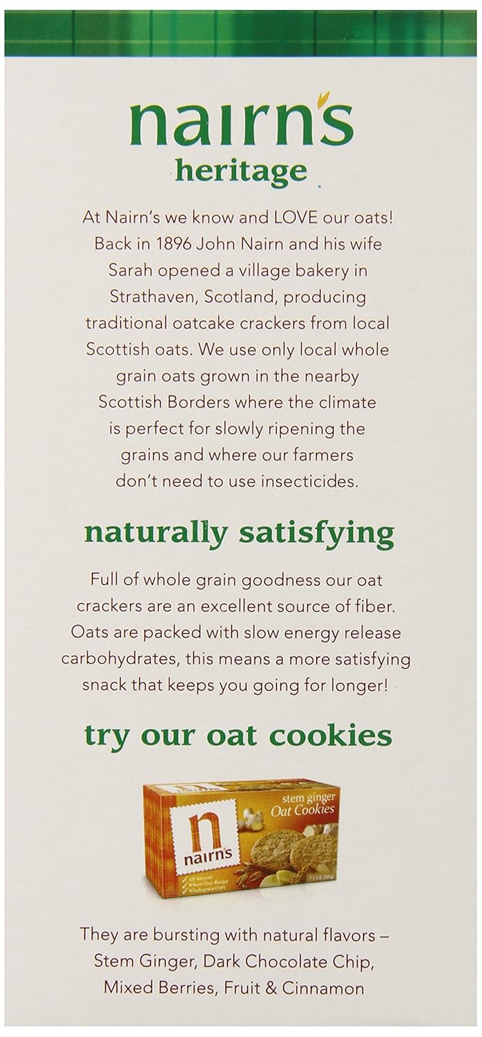 Nairn's Organic Oatcake Crackers (Green Box), 8.8-Ounce Boxes (Pack of 6)