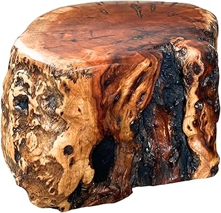 THY COLLECTIBLES Natural Tree Trunk Stump Stool with Live Edge Solid Woo...