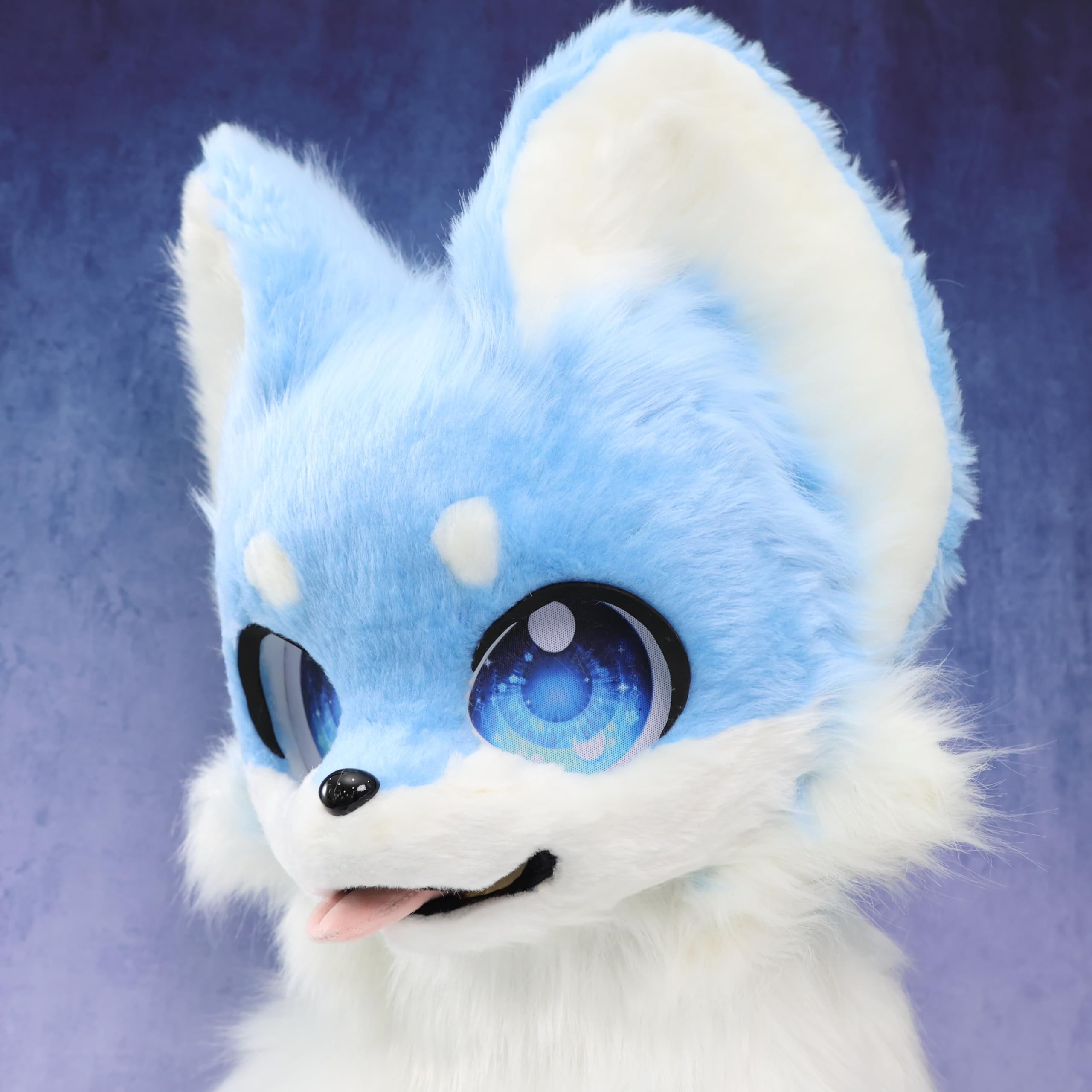 Blue Fox Fursuit Testa pelosa Zampe Soffici costumi animali fatti a mano Set per Cosplay Halloween Fursona Outfit
