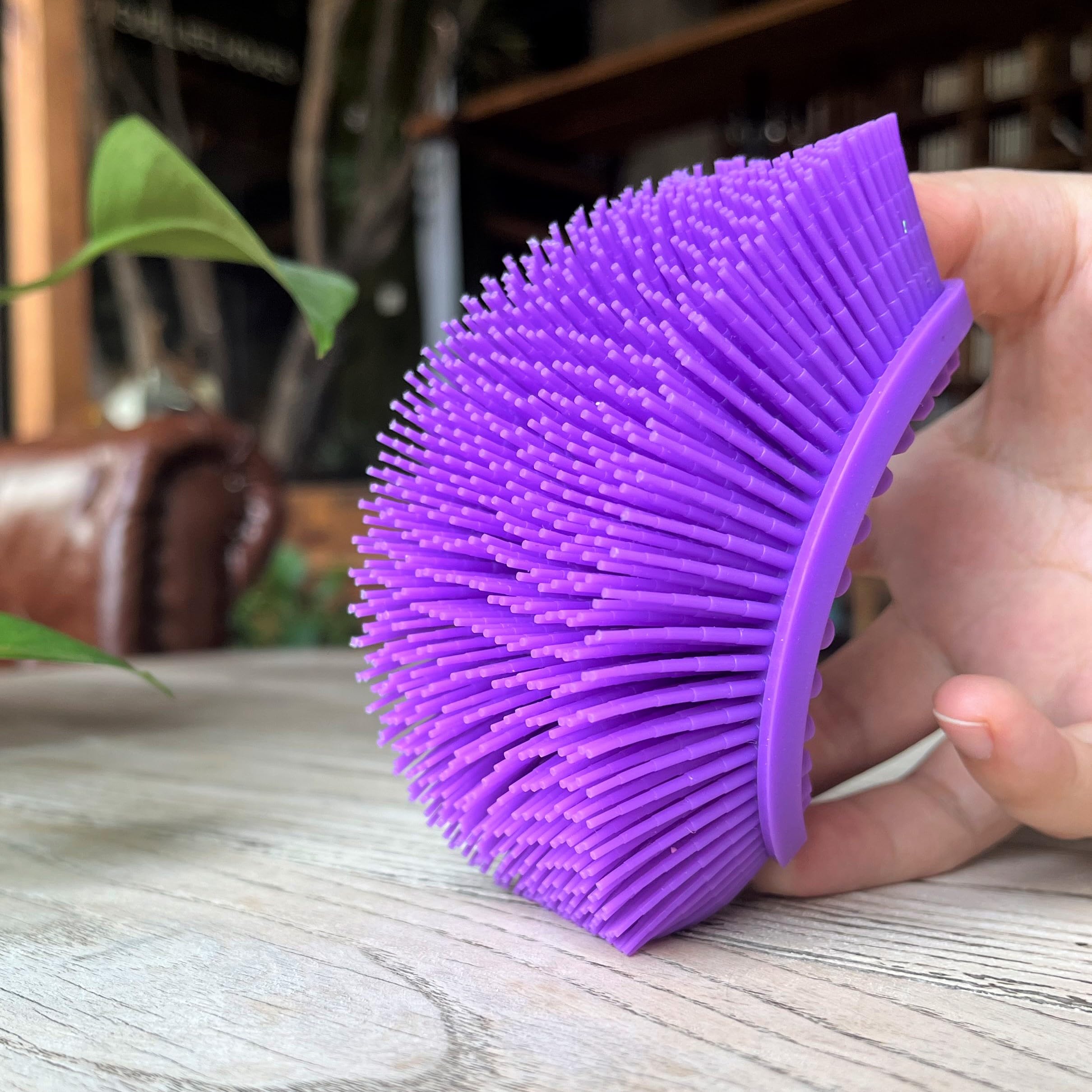 Premium Sensory Brush for Kids or Autism,Soft Silicone Body Scrubber,2 in 1 Sensory Room Occupational Therapy Brushes,Silicone Loofah,Pet Shower Brush Bath Brush Shampoo Brush - Image 4