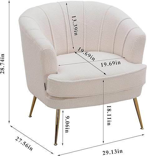 Miniatura 23 de Artechworks Silla moderna de terciopelo con patas doradas para sala de estar, dormitorio, oficina en casa, silla de club con respaldo copetudo,