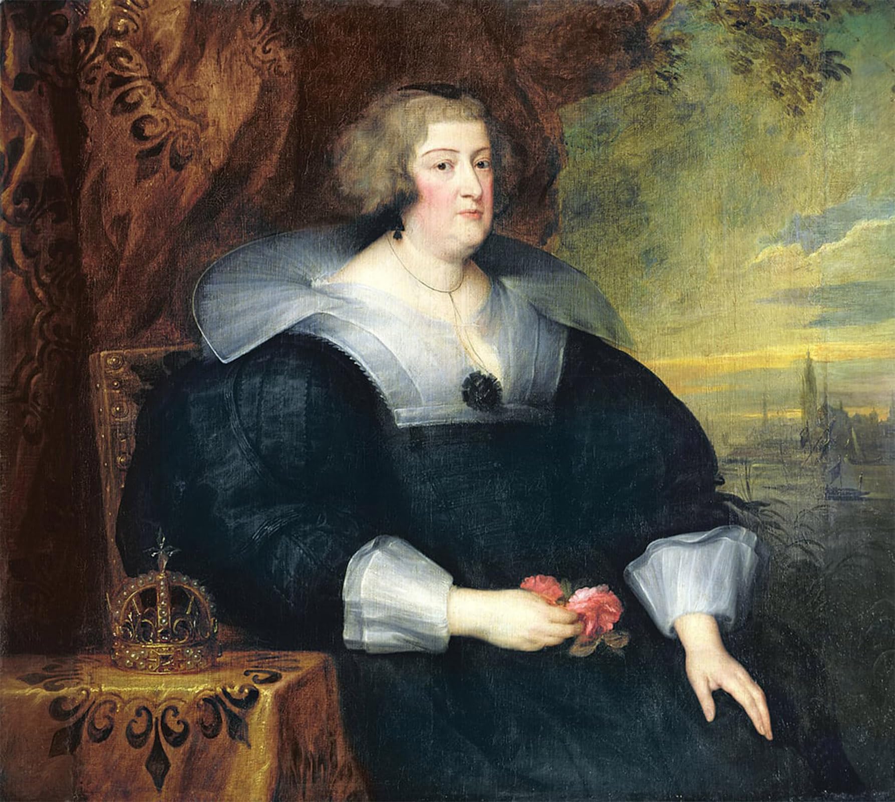 SERENDIPITP Retro Picture Poster Wall Art Pictures Painting Marie De Medici by Anthony Van Dyck Wall Art Canvas Print for Wall Decor 60x90cm