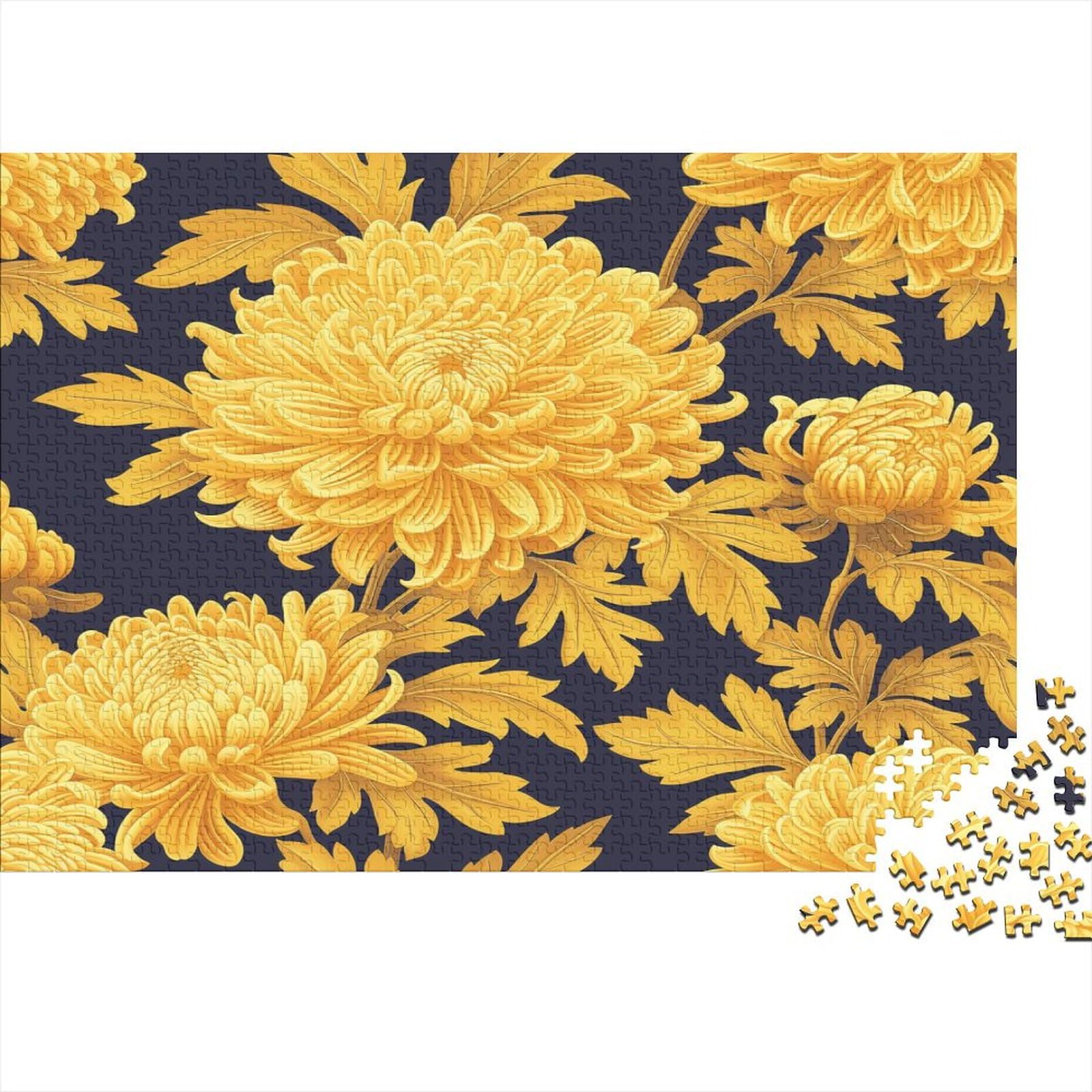 Chrysanthemum Puzzle 1000 elementów, 1000 sztuk puzzli dla dorosłych, układanki 1000 elementów, puzzle dla dorosłych puzzle dla dzieci klasyczne puzzle 1000 sztuk (75 x 50 cm)