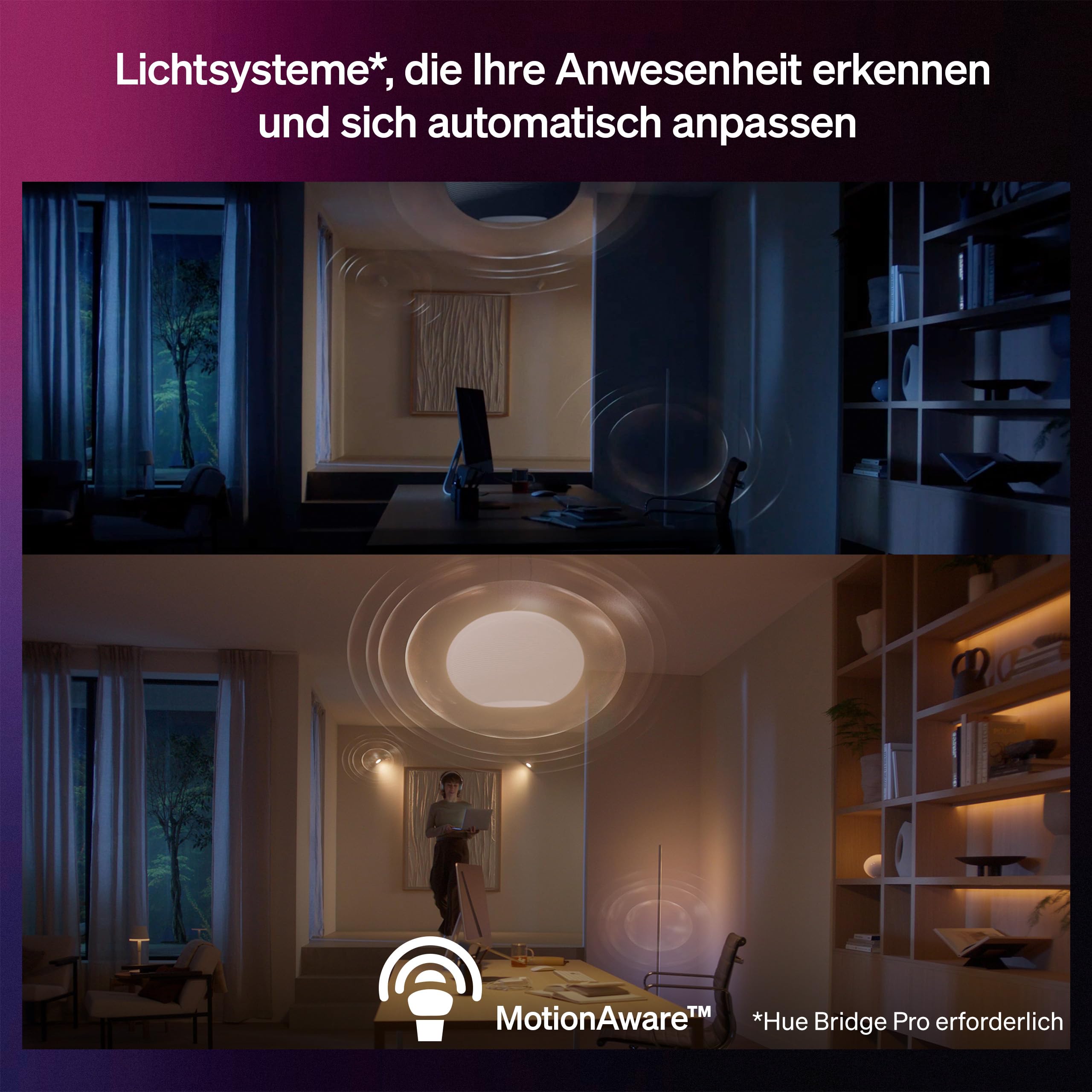 Philips Hue Lucca LED Wandleuchte für den Außenbereich, Einstellbares Weißes und Buntes Licht, 1.100 lm, mit A60 Leuchtmittel, Dimmbar, IP44-Wetterfest, Matter-zertifiziert, Zigbee