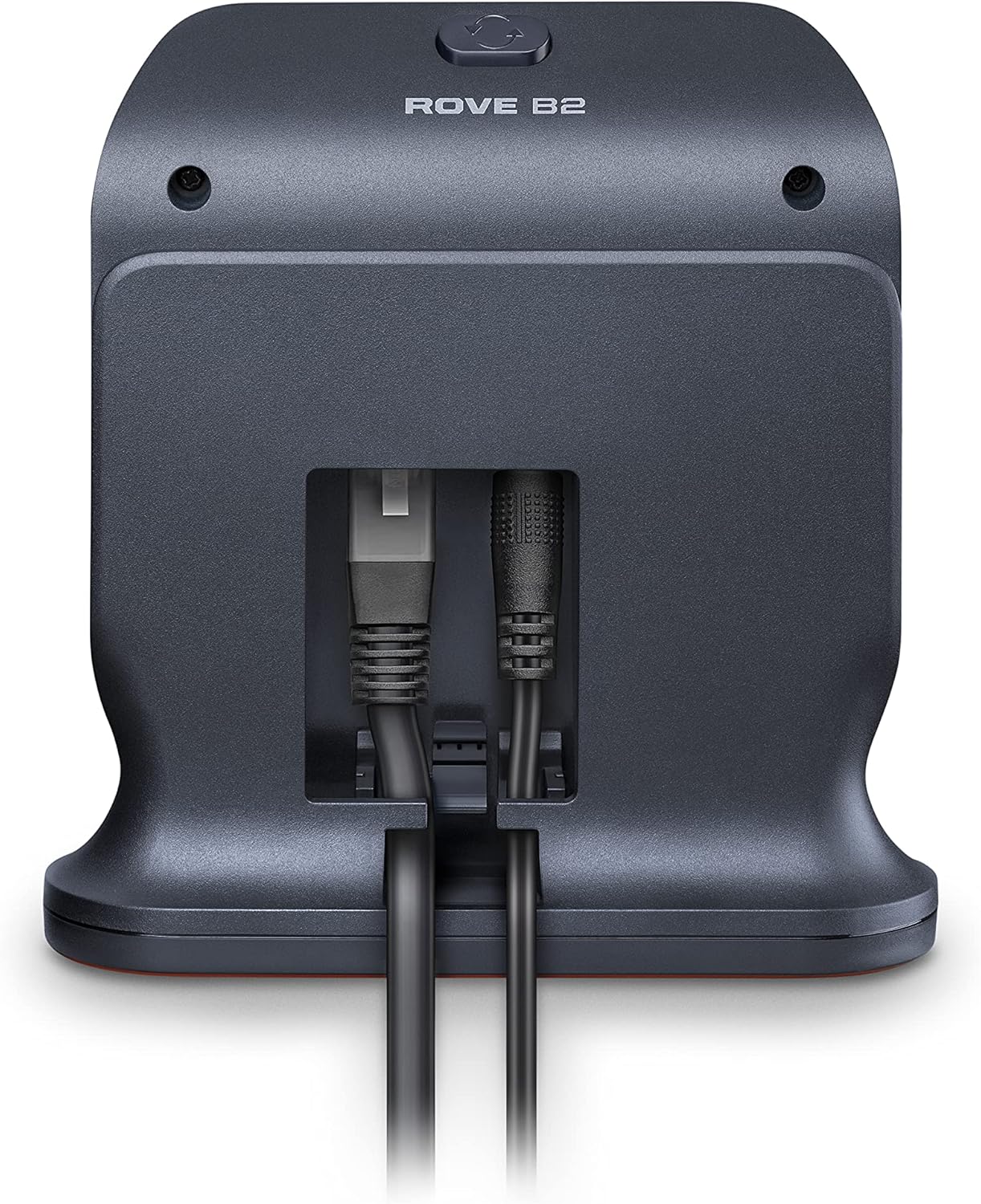 หลัง view of Poly Rove B2 DECT Base Station showing Ethernet and power ports with cables connected