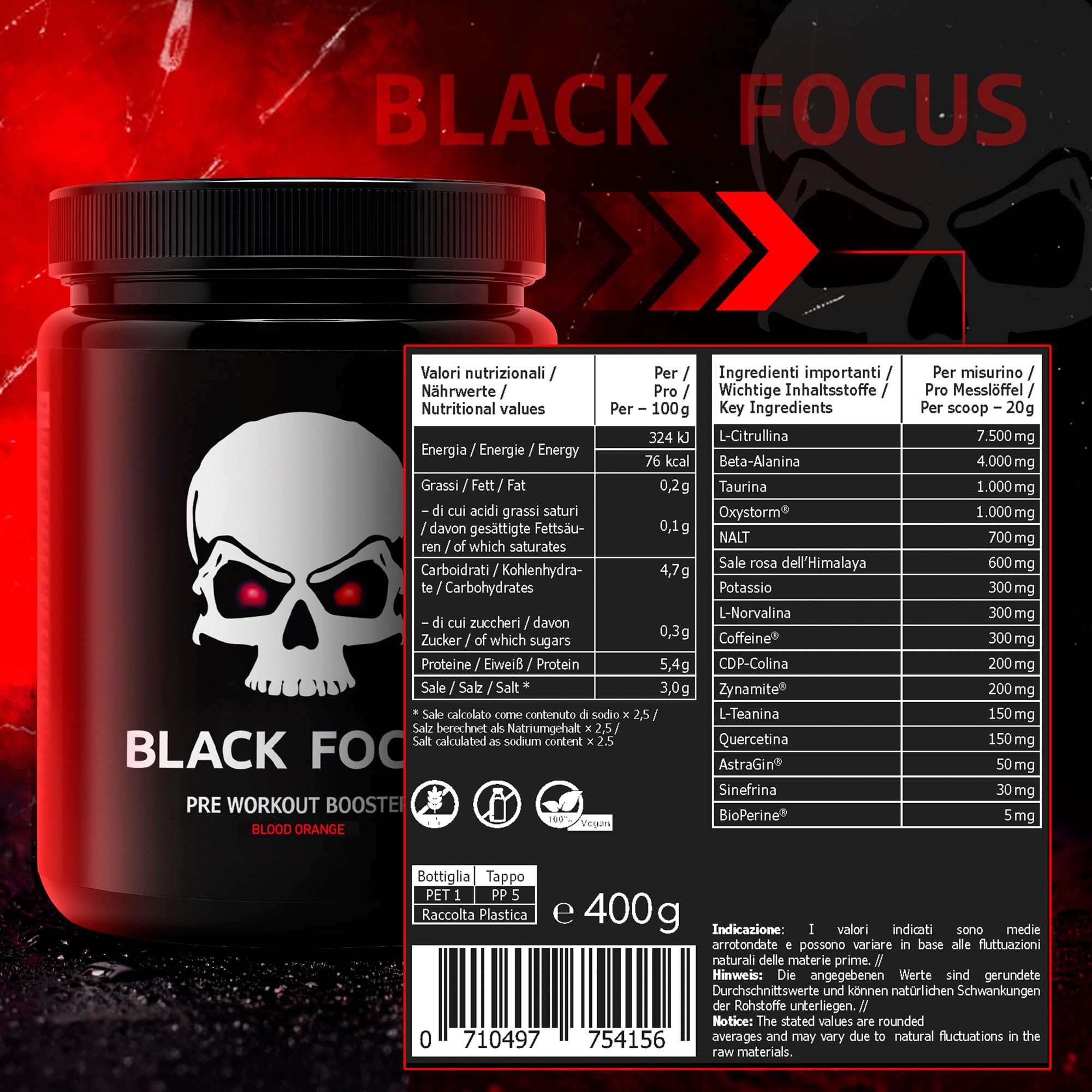 Pro 3.0 Hardcore Pre Workout Booster - Trainingsbooster mit Koffein, L-Citrullin, Zynamite & Oxystorm - Pump & Fokus - Energy Booster für Gym & Fitness - Dragon Fruit Geschmack - 400g