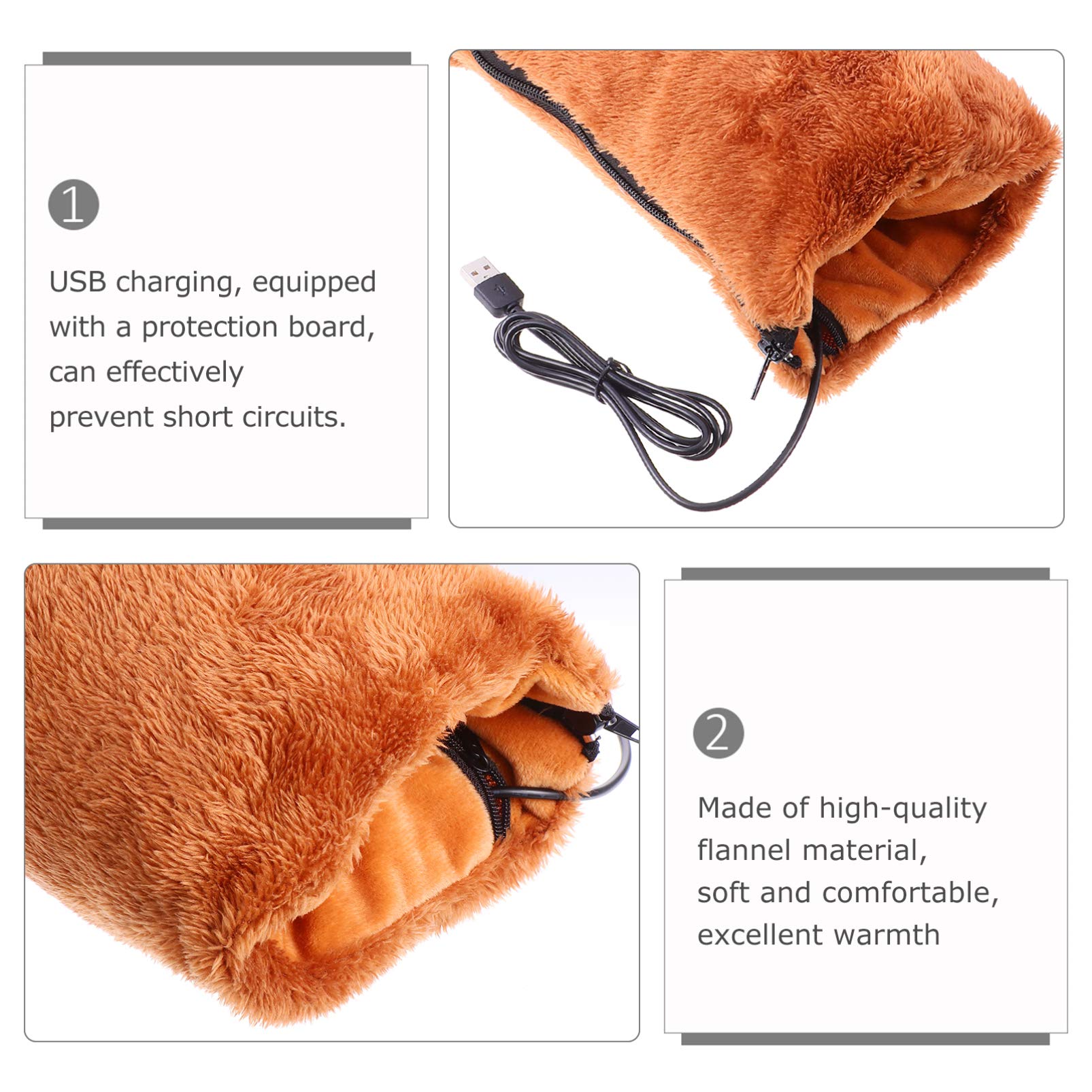 Chauffe-Mains USB Électrique En Peluche - Mitaines Chauffantes Hiver Pour Outdoor, Sport Et Froid Extrême