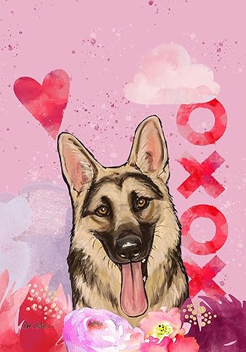 Pastor alemán - Best of Breed - Bandera de jardín de San Valentín HHS