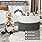 INDRESSME 115L Extra Large Cotton Rope Blanket Basket, Woven Baby Laundry Baskets for Clothes Pillows Towel, Toy Baksets for Kids, White & Gray