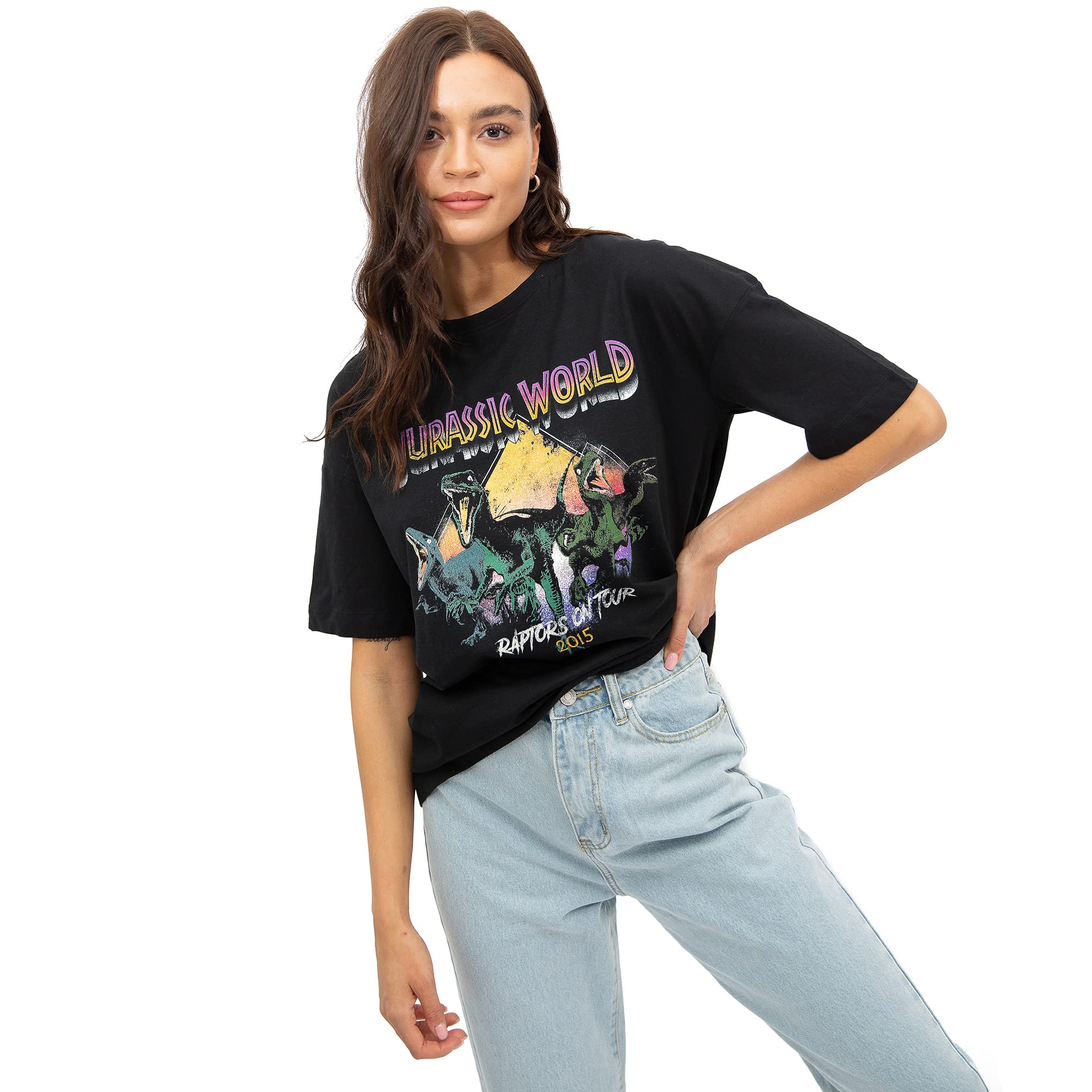 Cotton SoulJurassic Park Jurassic World Tour 2015 Womens Oversized T Shirt