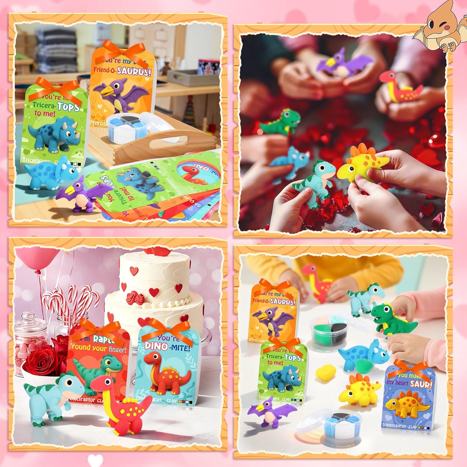 Capoda 18 Sets Dinosaur Air Dry Clay Kit Dinosaur Craft Gifts for Kids DIY Modeling Clay Kit Arts and Crafts for Kids Dino Party Favors Birthday Gift Toys Classroom Prizes Boys Girls Fun Activities