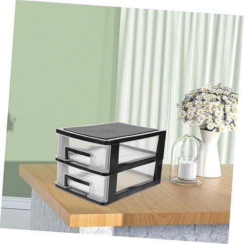 Miniatura 9 de Titular de artículos diversos, caja de almacenamiento de 2 capas, organizador de maquillaje, tapa de plástico, contenedor de almacenamiento de