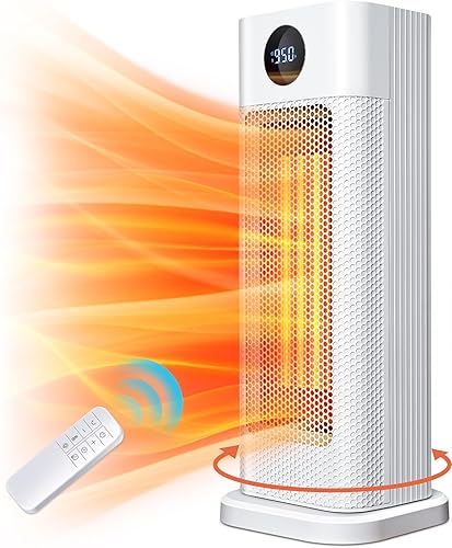 Miniatura 1 de BURLAN Calentador de espacio para uso en interiores, calentador eléctrico portátil para dormitorio, calentador eléctrico PTC de 1500 W con