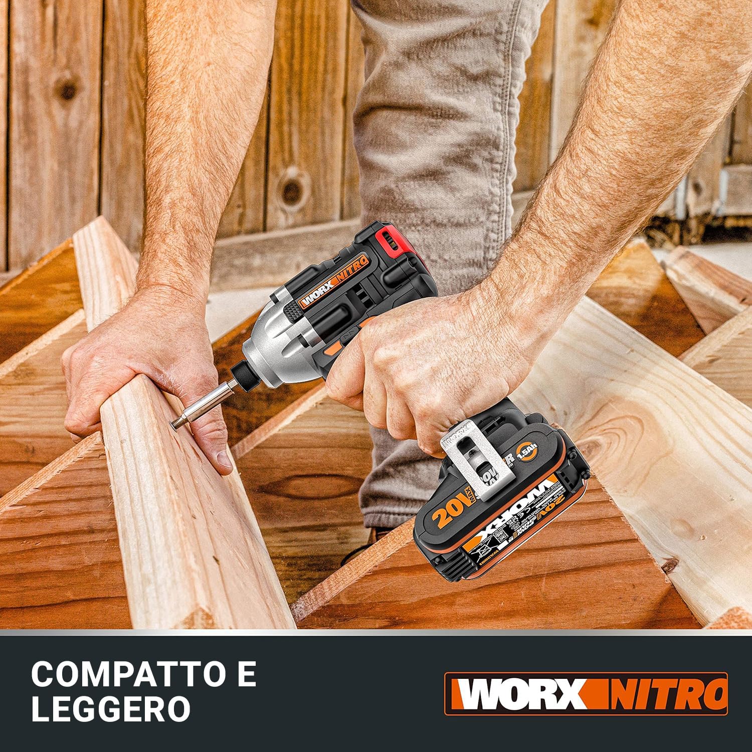 Worx WX261.9 Avvitatore ad impulsi brushless 230nm. 20V a batteria - solo corpo macchina