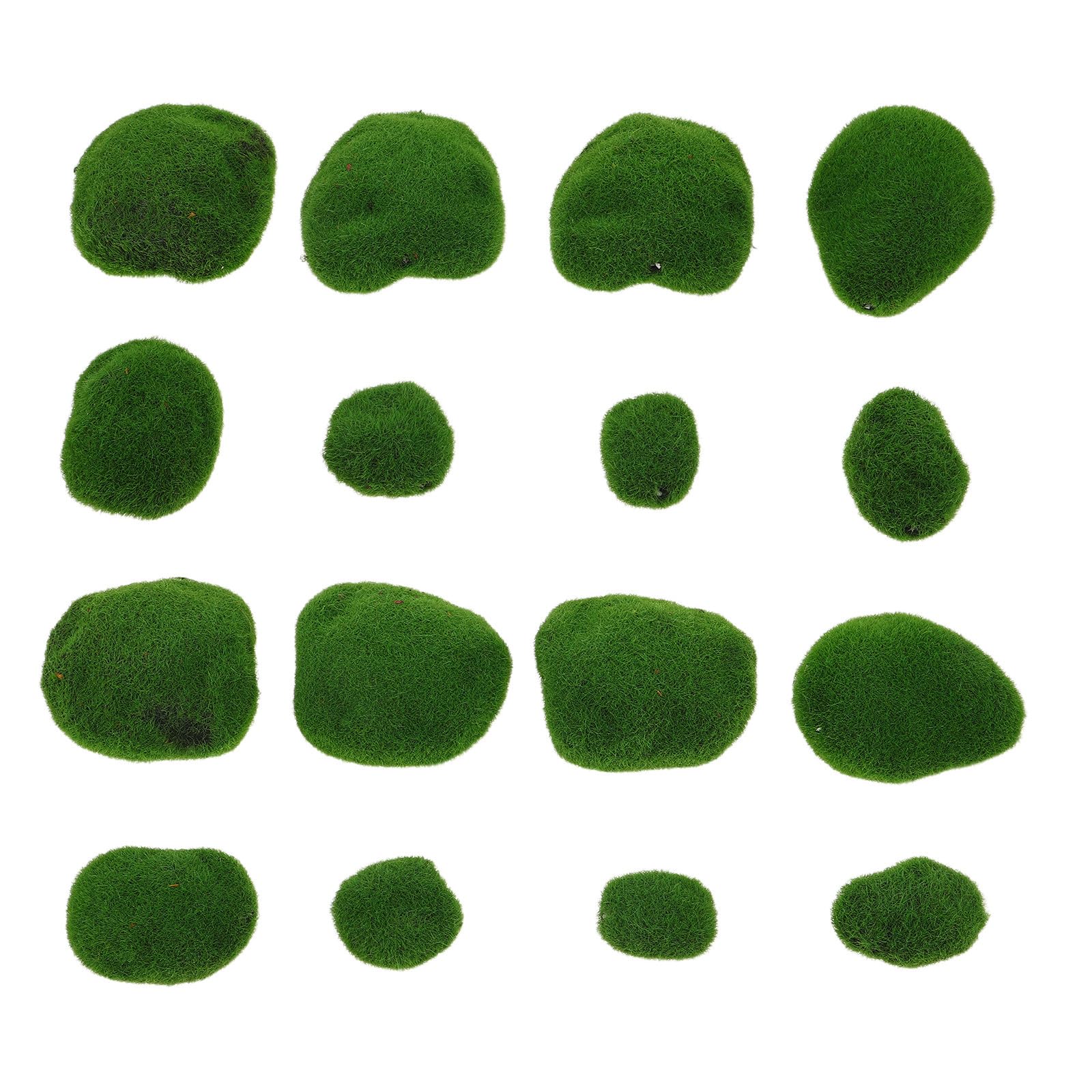 Rocas artificiales de musgo verde para micro paisajes y centros de mesa set de 16 piedras decorativas
