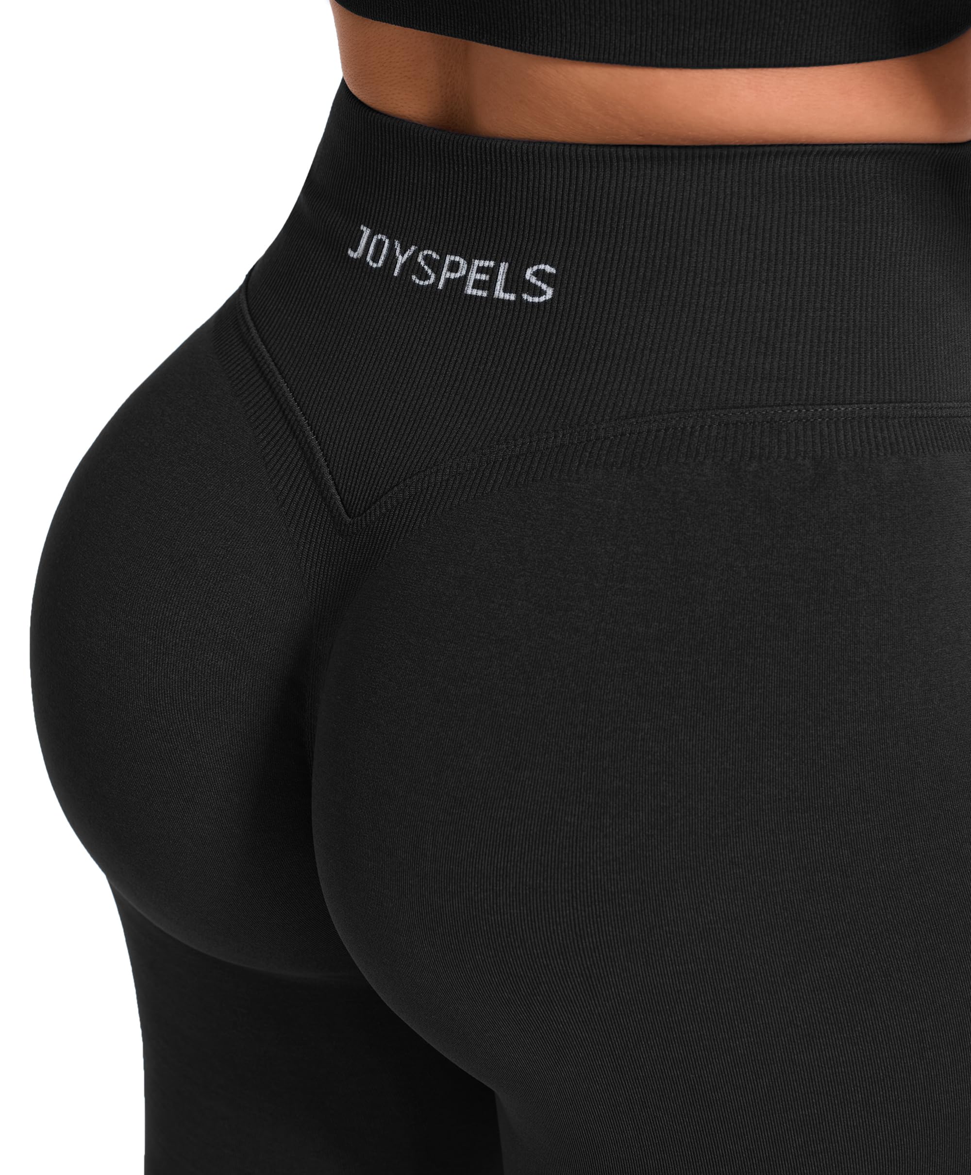 JOYSPELS Scrunch Butt Leggings Damen, Gym V Förmige Bund High Waist Sport Booty Lifting Po Push Up Seamless Blickdicht Shape Sporthose Lang