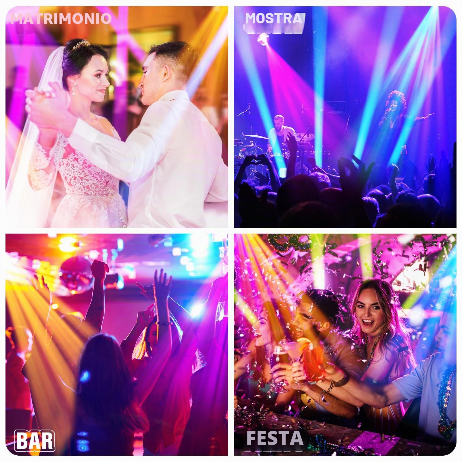 150W Teste Mobili LED RGBW Luci DJ Palco dmx512 Luce Discoteca Moving Head Spot Beam 18 Prisma per Matrimonio Bar Club Natale Halloween