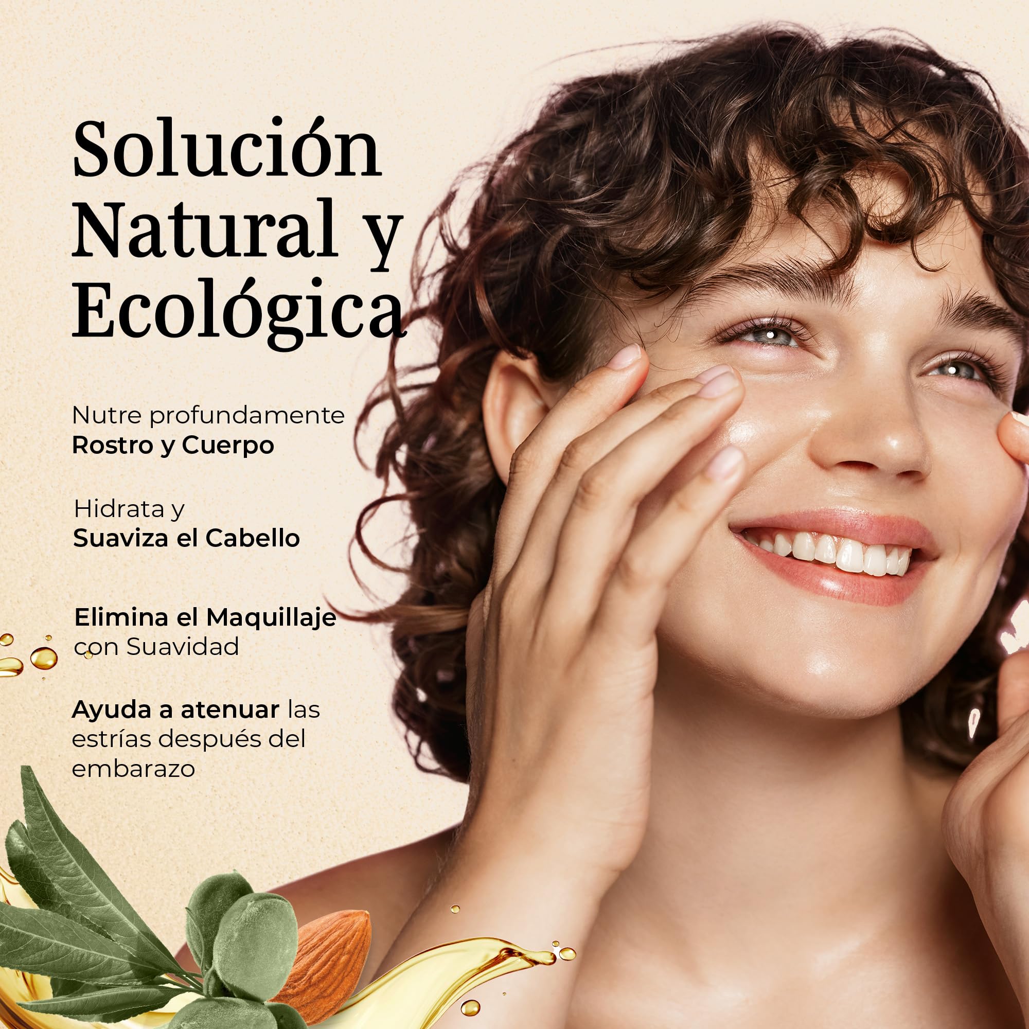 GoNaturals Aceite de Almendras Dulces 250ml 100% Puro Natural Prensado en Frío Corporal Hidratante