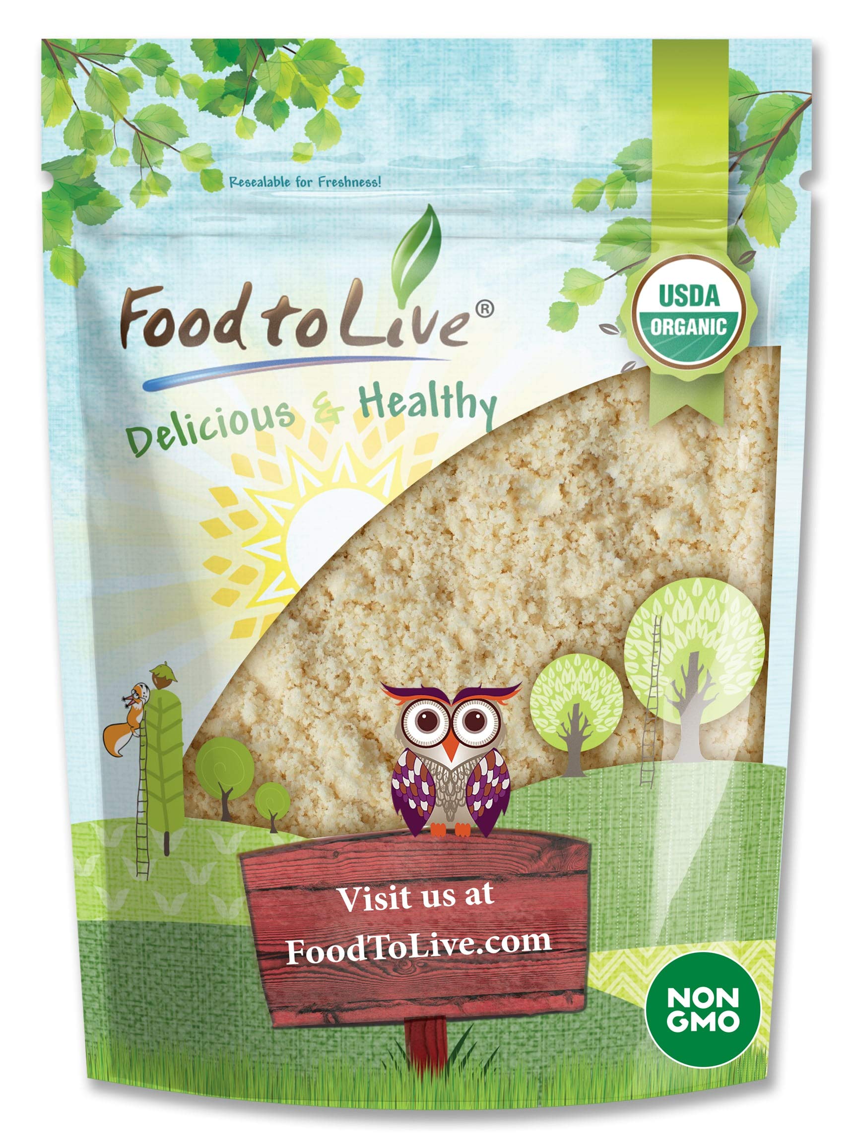 Food to Live Organic Cashew Flour, 2 Pounds - Non-GMO, Ground Nuts, Raw Powder, Natural, Vegan, Paleo, Kosher, Bulk, Protein, Dietary Fiber, Vitamin E
