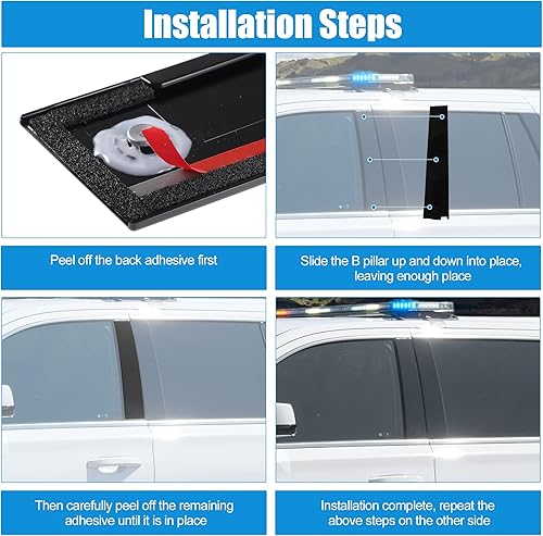 Miniatura 4 de X AUTOHAUX Par de paneles de pilar B para puerta de pilar del conductor, lado exterior del parabrisas del pasajero para Cadillac Escalade ESV para