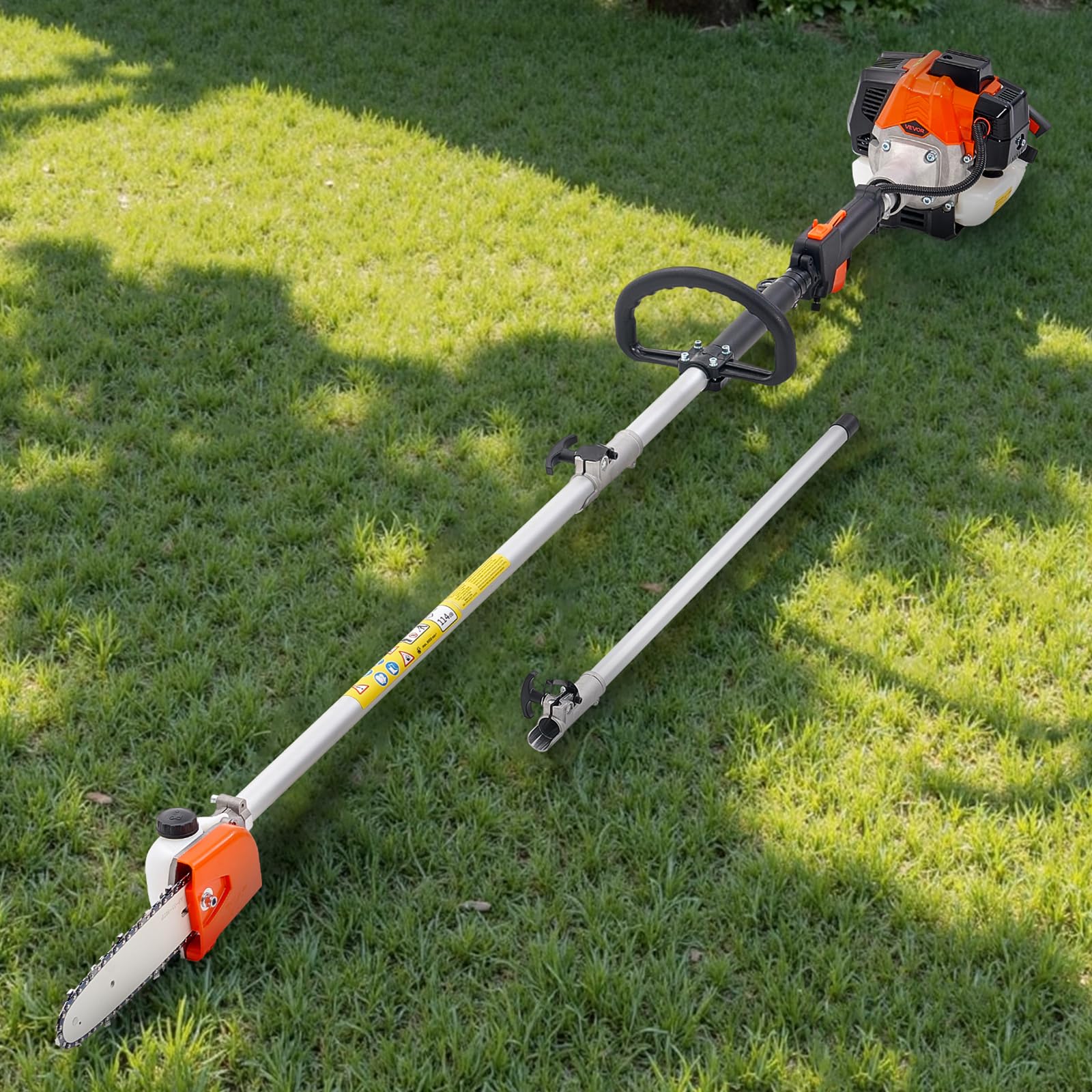 VEVOR 25cc 2-suwowa piła gazowa 25 cm3 Piła łańcuchowa do cięcia z 20,3 cm prętem tnącym akumulatorowe nożyce do żywopłotu ze zbiornikiem 650 ml, wysuwana o 2-2,74 m