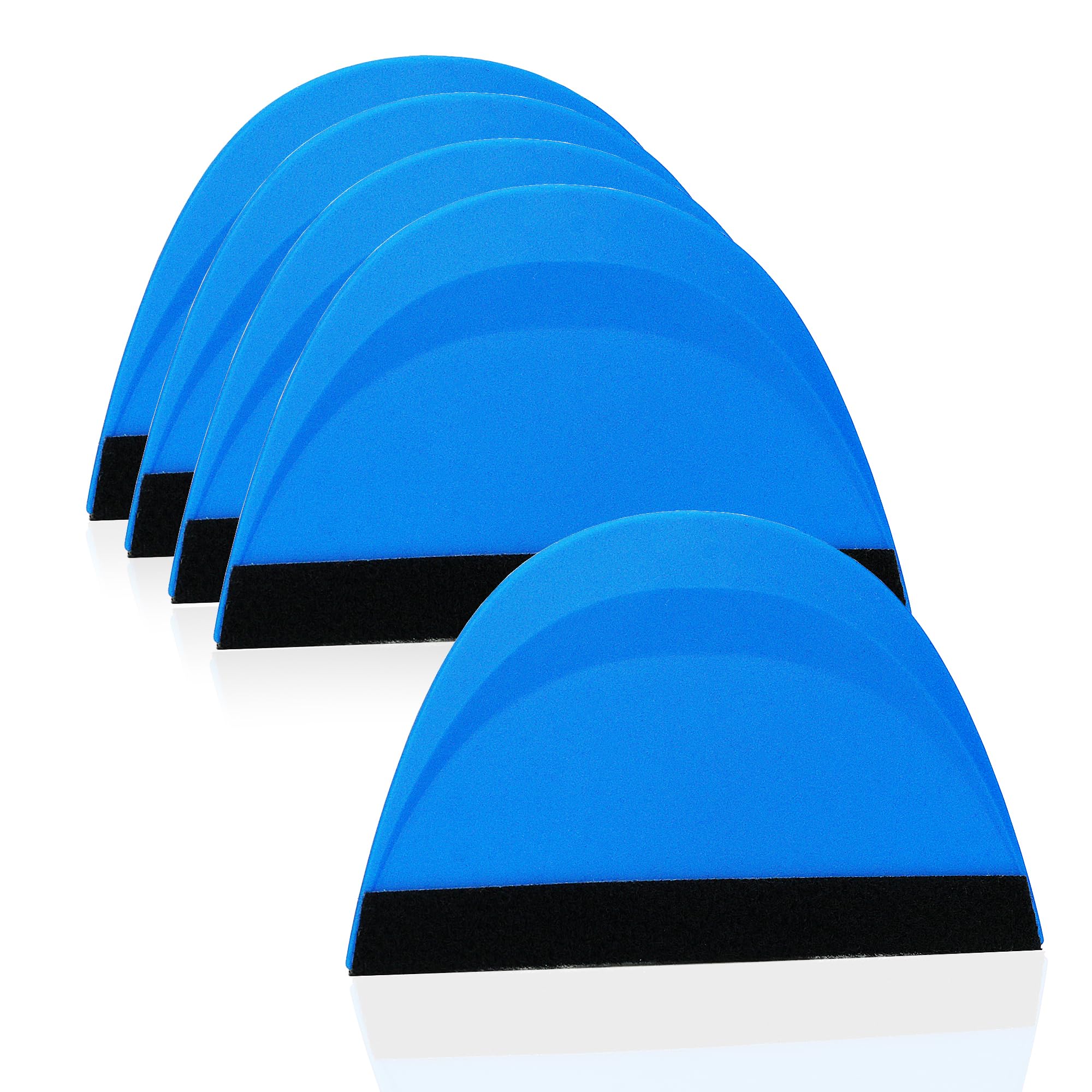 Umaki Non-Scratches Small Squeegee for Vinyl, 5PCS Plastic Squeegee Felt Edge Squeegee Vinyl Applicator, Wallpaper Smoother for Car Wrap, Window Film, Craft Vinyl, Decal, 7.9 x 12.8cm