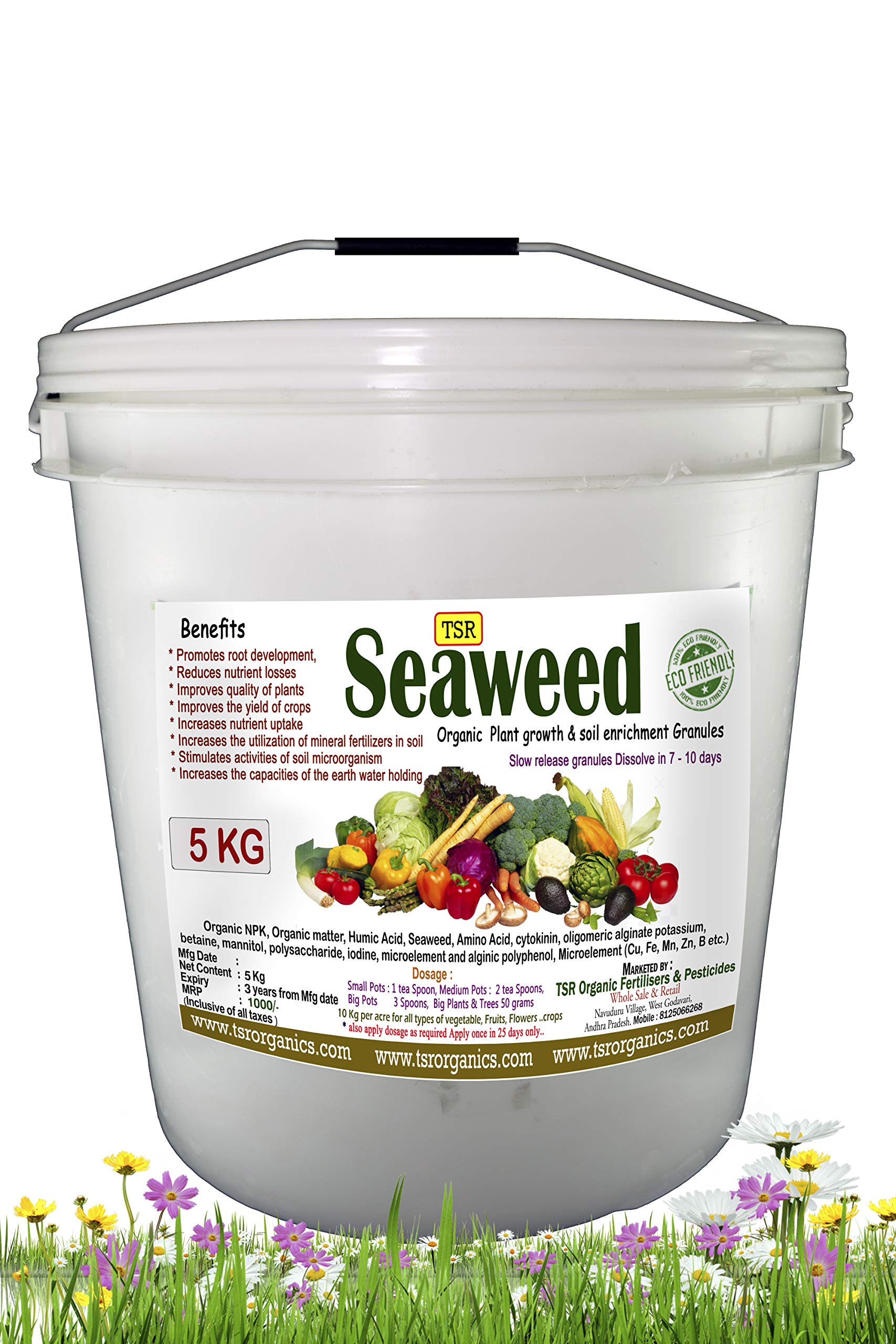 TSR Organic Fertilisers & Pesticides Seaweed granules 5 kg Bucket Multi Purpose Micro Nutrient Slow Release Fertilizer for Gardening Indoor Out Door plantations and Crops (B0867ZMX9X) Amazon Price History, Amazon Price Tracker
