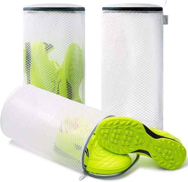Sacs de laveuse les chaussures 3 Sacs de blanchisserie pour sneakers, chaussures de gymnastique, entraîneurs, avec fermeture éclair cachée et 125 Tissu en nid d'abeille, 7 x 15 De pouce, lave-linge & Séchoir sans danger