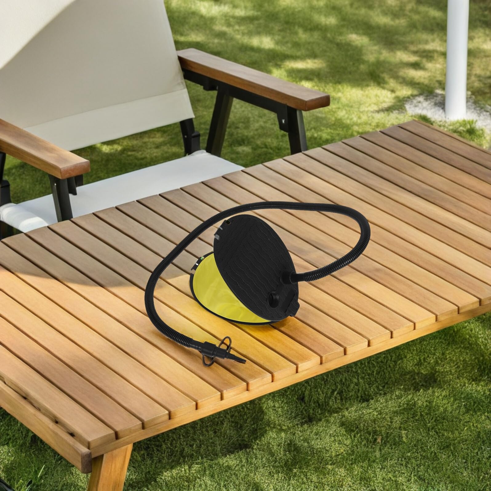 Ciieeo 3 Stück Fußpumpe Blasebalg mit Adaptern für Luftbett und Gymnastikball Robust Kompakt Fußbetrieben Geeignet für Camping Kajak Boot Schnelle Befüllung und Entleerung
