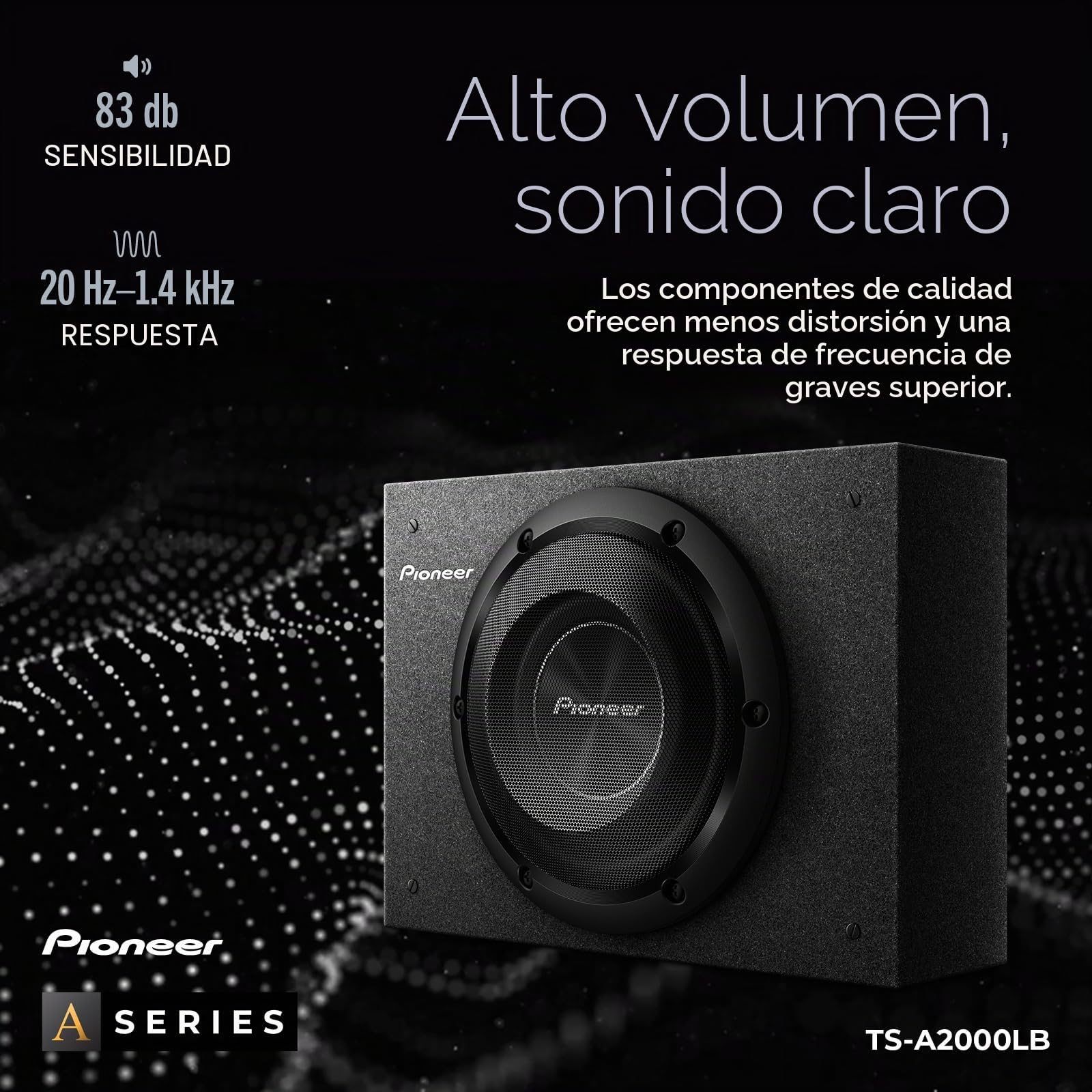 PIONEER TS-A2000LB - Subwoofer de componentes Poco Profundos Serie A de 20 cm / 8 Pulgadas Incluido, 700 W MÁX. 250W Nom