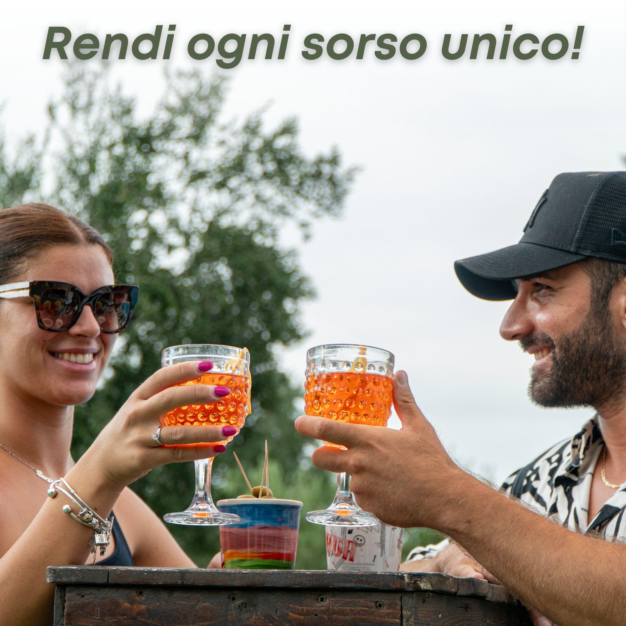 NAMAI - Set 6 Bicchieri Vetro Acqua + 6 Calici Vino Particolari, 270 ML, Resistenti, Adatti in Lavastoviglie e Microonde, Bicchieri Acqua Vetro, Set Calici Vino, Idea Regalo