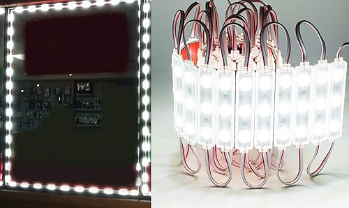 Luz LED superbrillante de 60 pies, 120 unidades, módulo blanco 5730 + paquete de alimentación de CA UL de 12 V