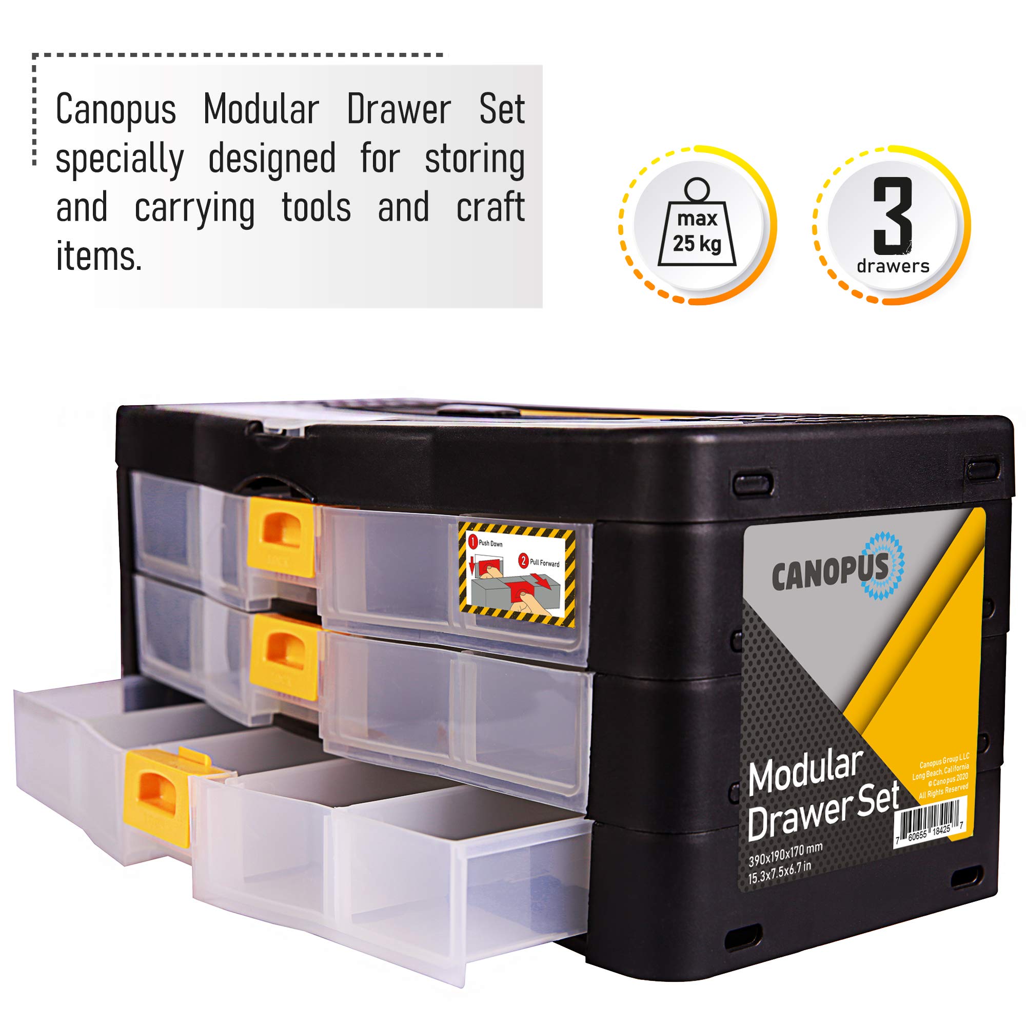 Buy CANOPUS Screw Box Organiser With Drawer, Heavy Duty Plastic Tool