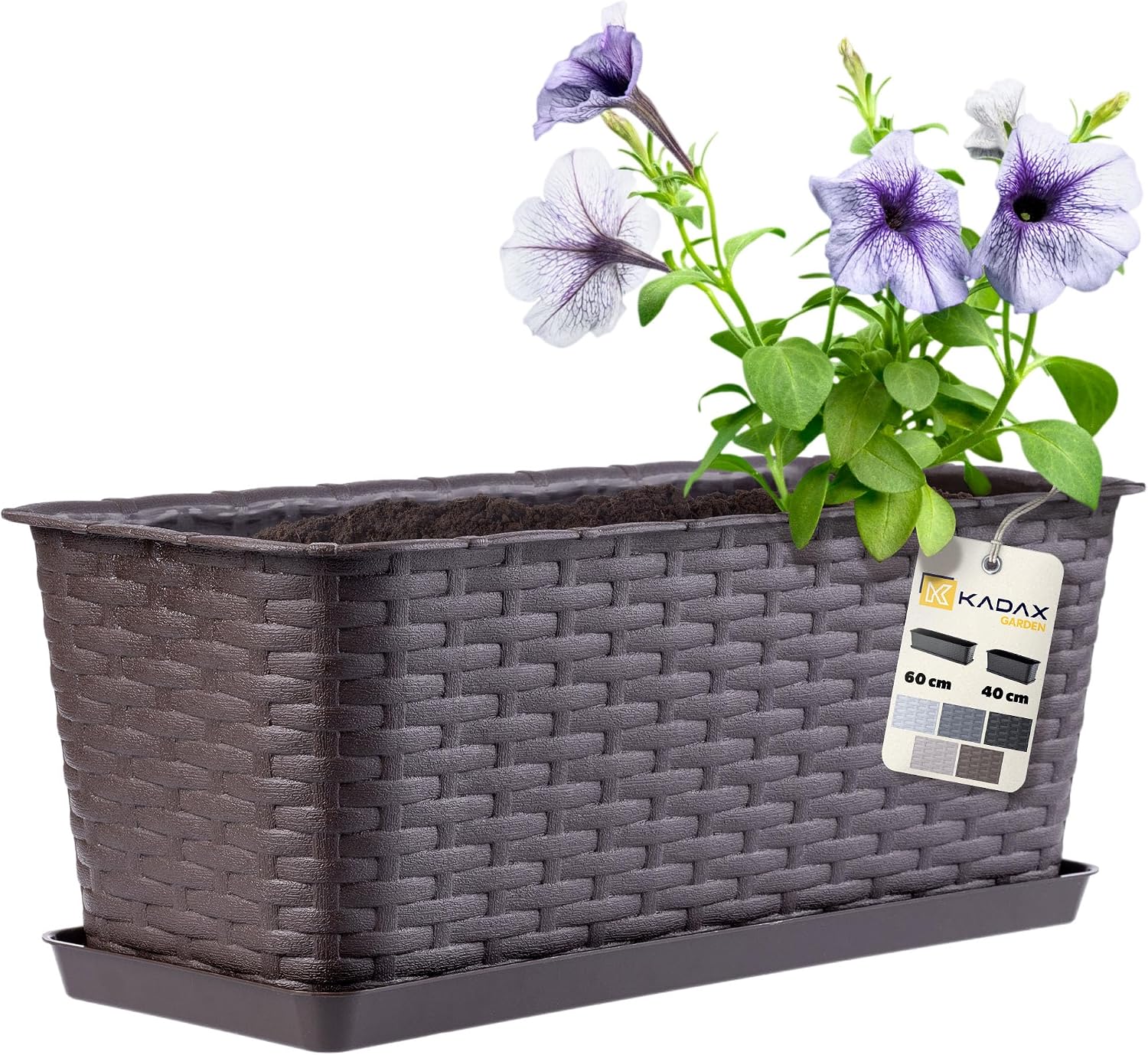 KADAX Rattan-like Planter, Plastic Long Box with Drainage Holes and ...