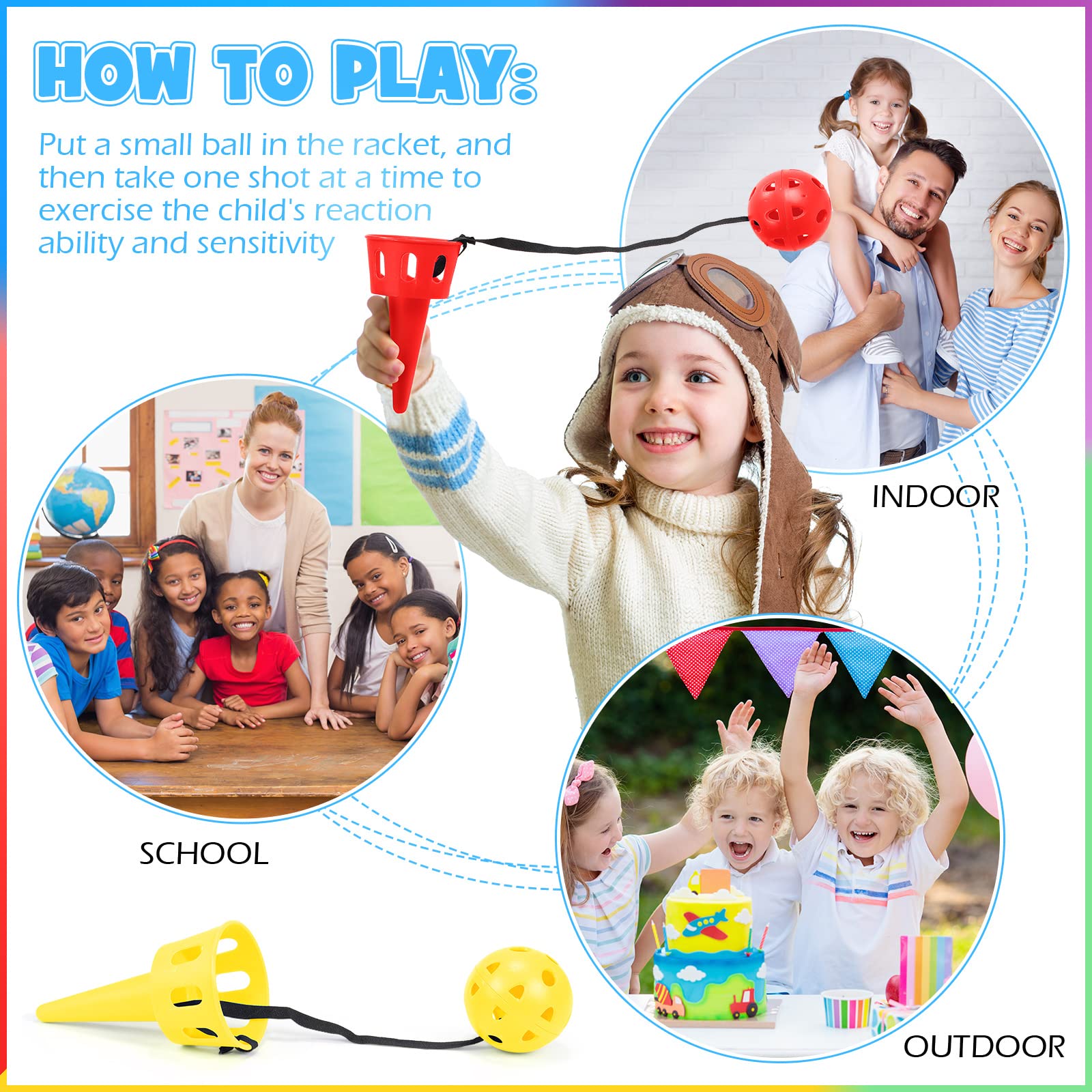 Swing And Catch Cups Set Of 6 Catch Cup And Game Hand Eye Coordination ...