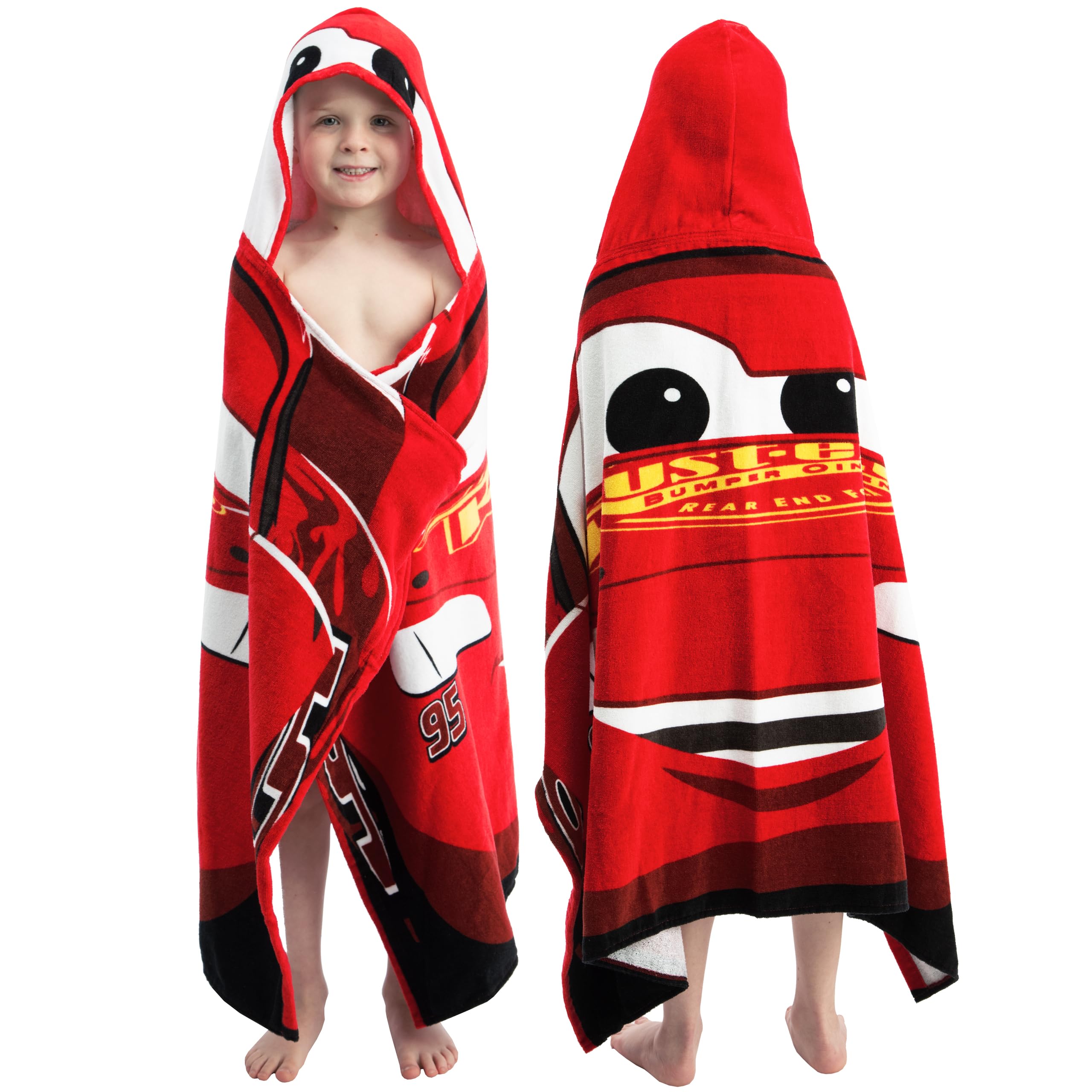 Disney Cars Boys Towel, Lightning McQueen Swimming Towel for The Pool, Wearable Beach Towels, Wrap Bath Towels, Red One Size - 2