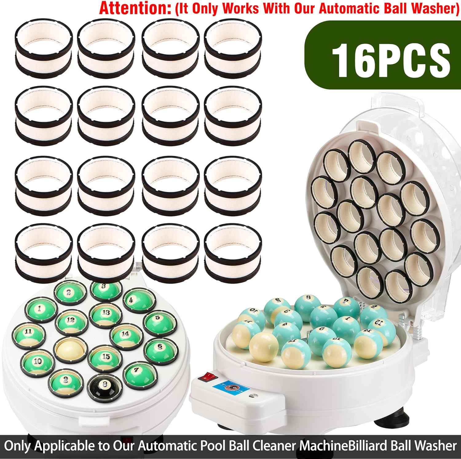 Pool Ball Cleaning Machine Accessories 16 Ball Wool Ioop
