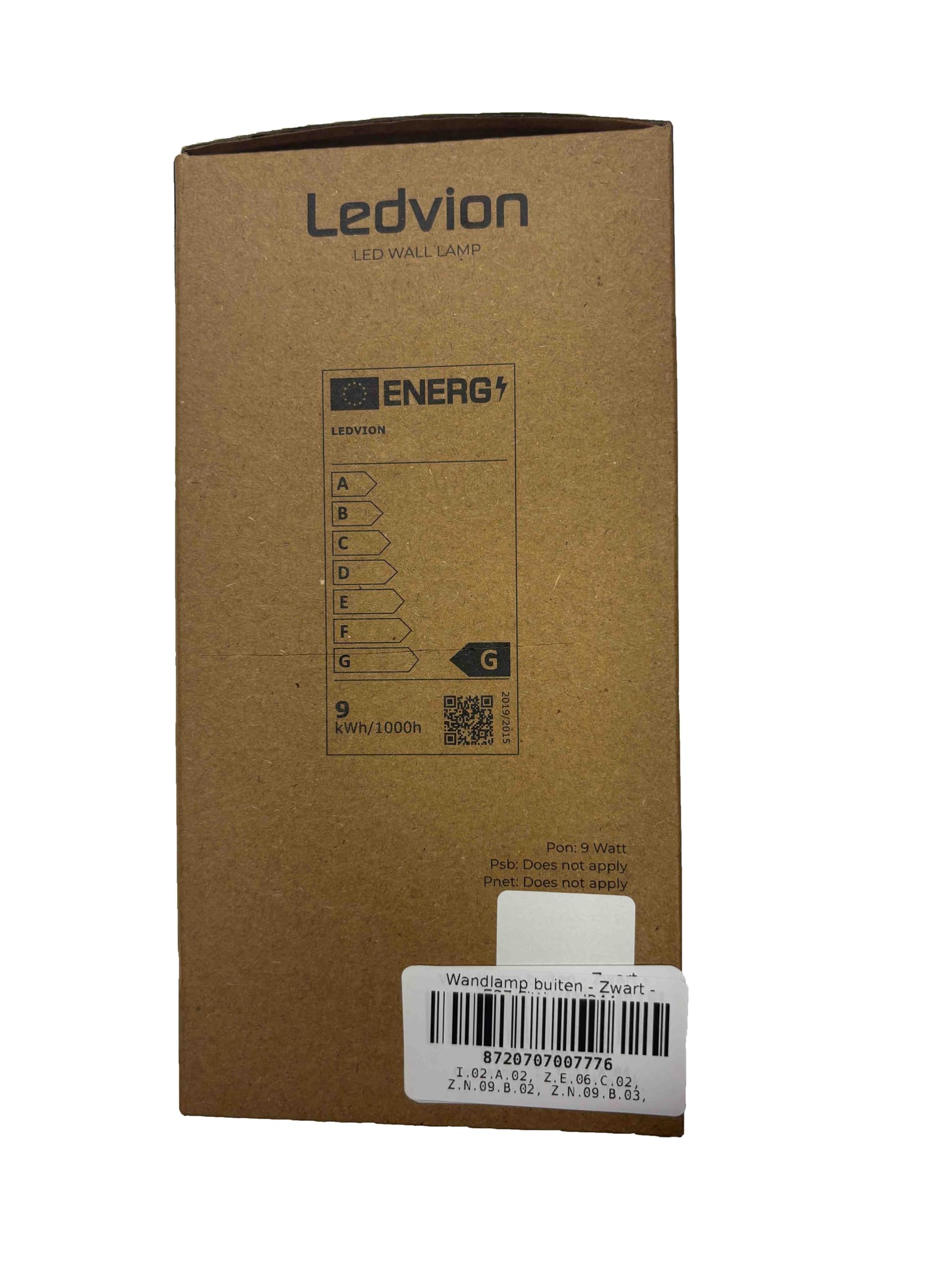 Ledvion - Lámpara de Pared LED, Casquillo E27, IP44, Negra, Para Dos Casquillos, Lámpara Exterior, Iluminación Exterior, Iluminación de Jardín