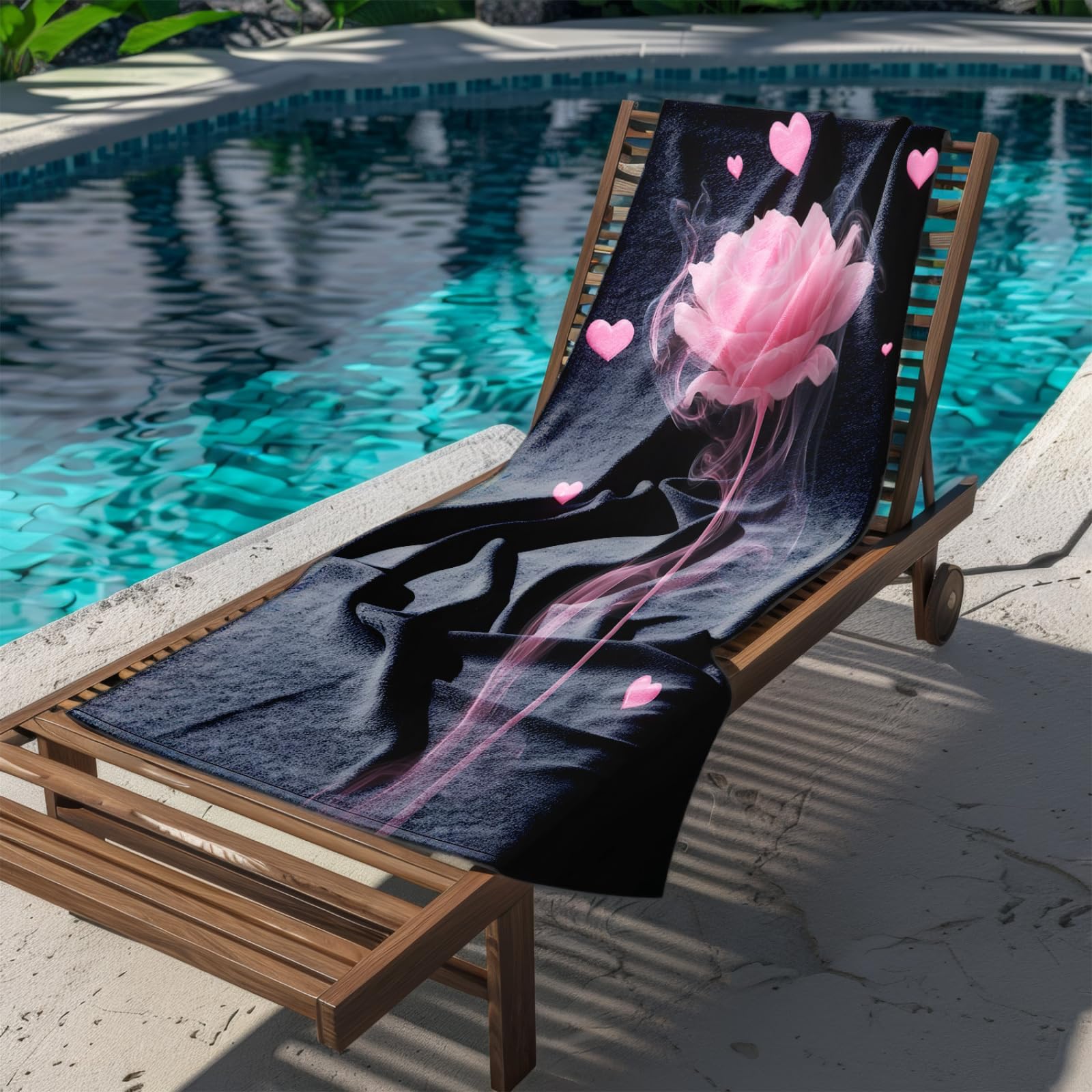 Générique Serviette de Plage 90X180 Bouquet Rose