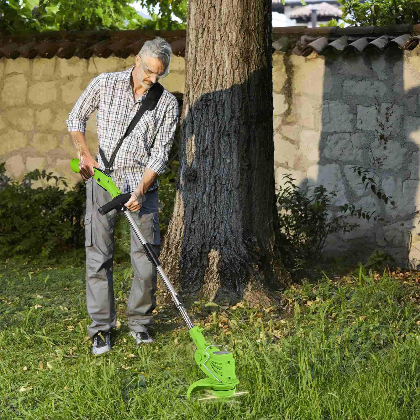 21V-15 - Corte de borde inalámbrico con batería desbrozadora eléctrica para césped y tierras agrícolas, DIY jardín (sin batería, sistema 21 V, diámetro de corte: 15 Cm) (D)