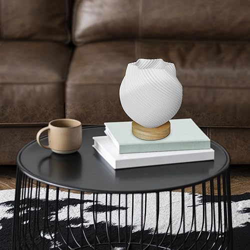 Miniatura 3 de Lámpara de mesa pequeña para dormitorio, novedosa lámpara de luz nocturna a rayas, estilo vintage, mini lámpara de noche con cable para sala de