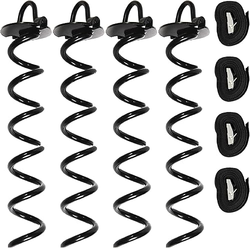 Anclaje de tierra con correa de amarre de 10 pulgadas metal duradero y versátil fácil de usar para sostener tu tienda de campaña o cama elástica