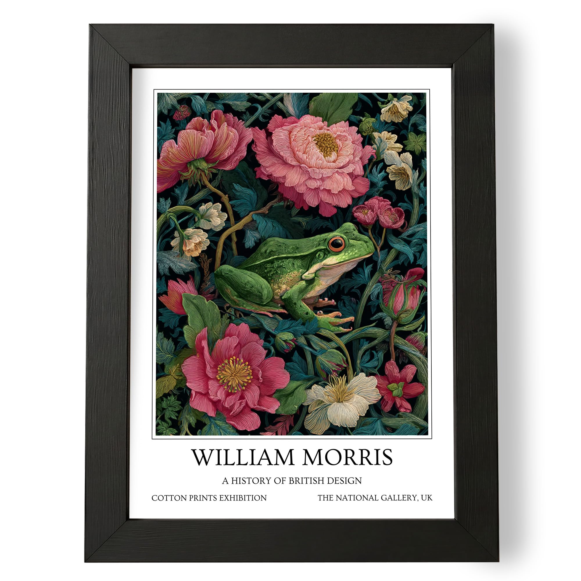 Fans Favourites William Morris - Vintage Art Noevua British Prints, Botanical Wall Art, A History of British Design Collection (Green Frog, A4, Unframed) — image 1